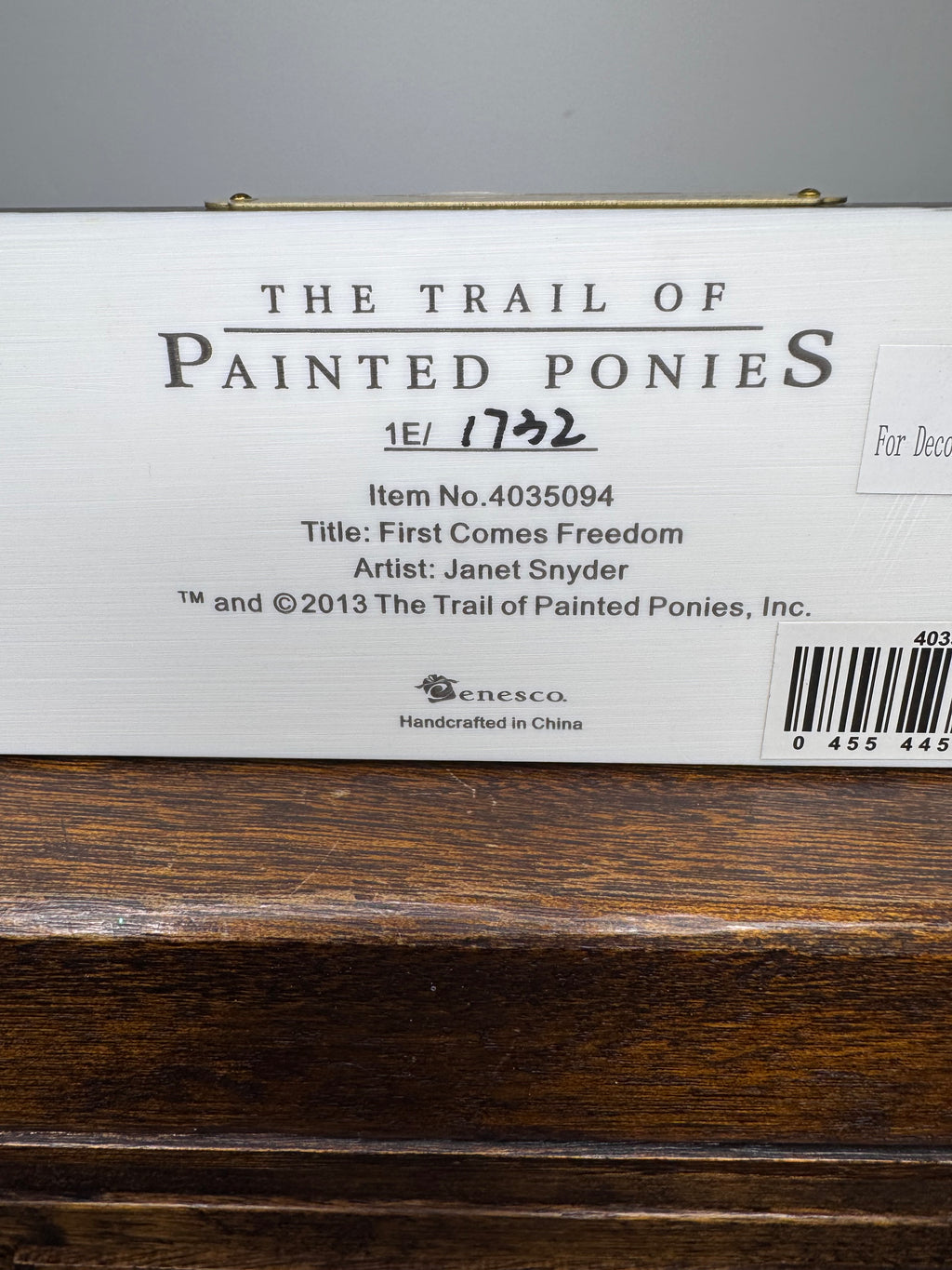 New 2013 Trail of Painted Ponies "First Comes Freedom" 1E w/ Original Box