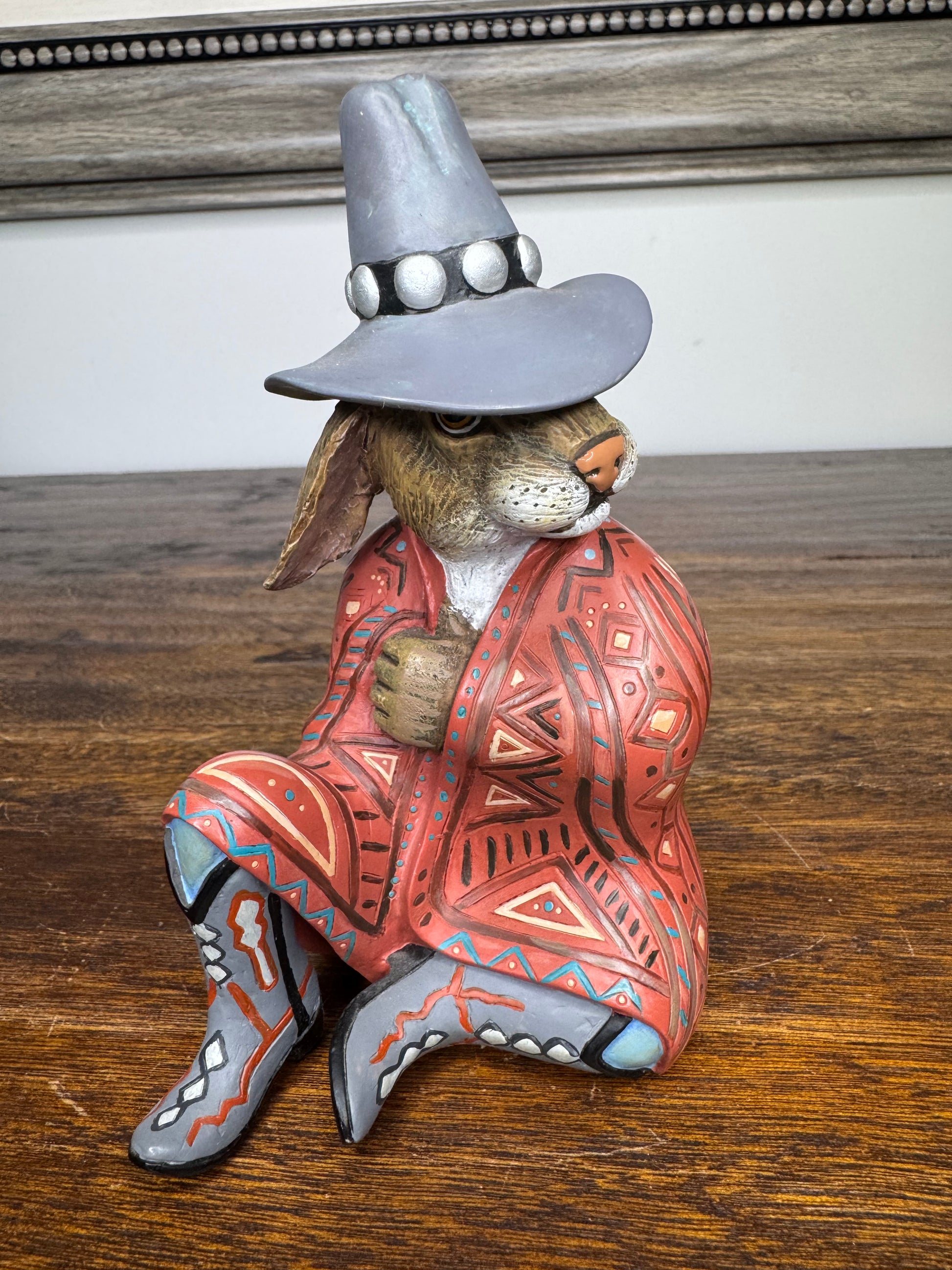 Signed Robert Shields Rabbit Trader Trickster Figurine 6"