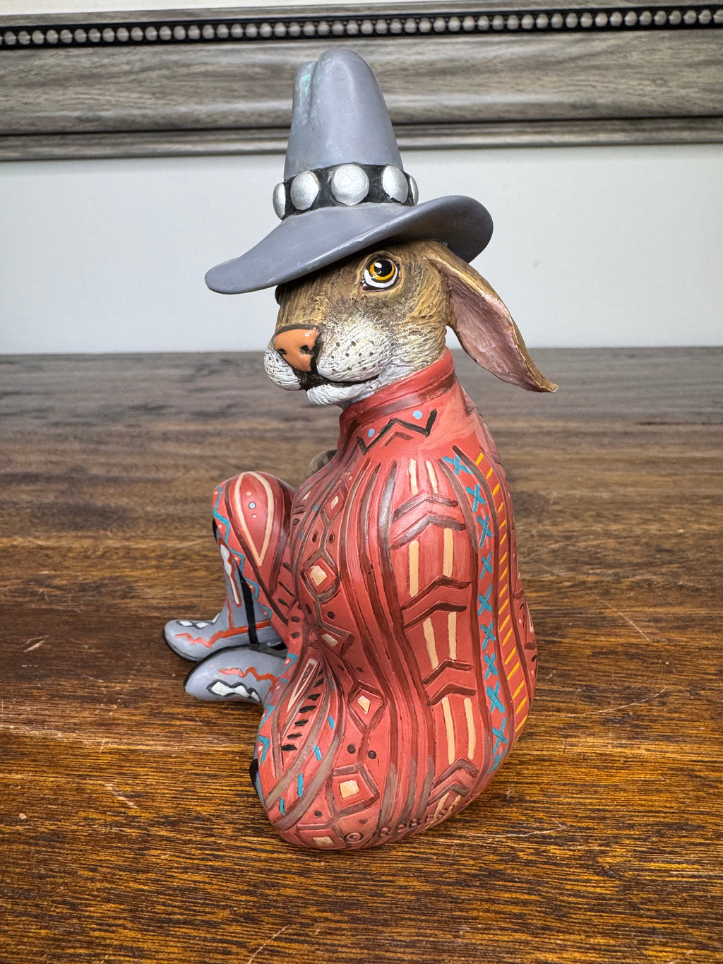 Signed Robert Shields Rabbit Trader Trickster Figurine 6"