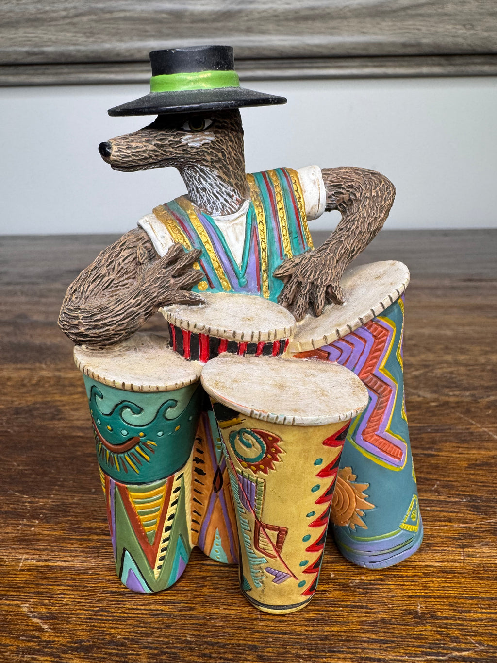 Small Robert Shields Trickster Coyote Drum Player