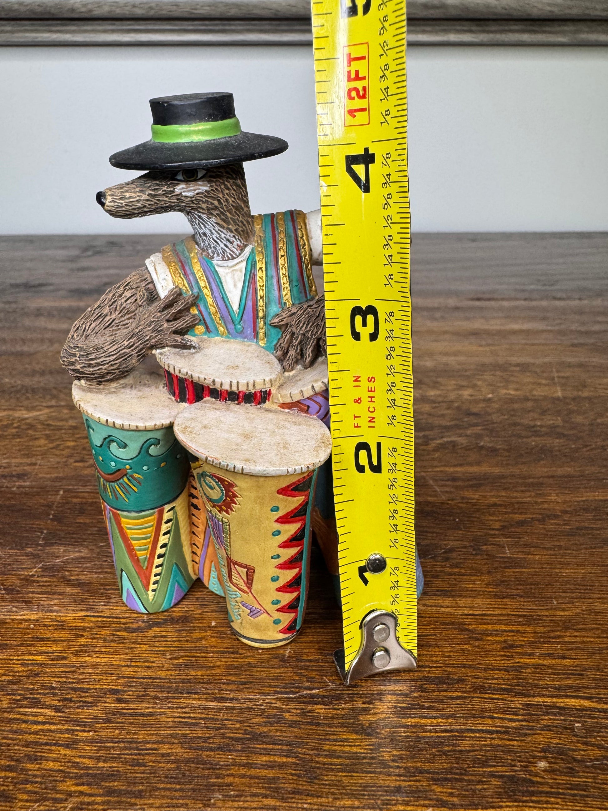 Small Robert Shields Trickster Coyote Drum Player