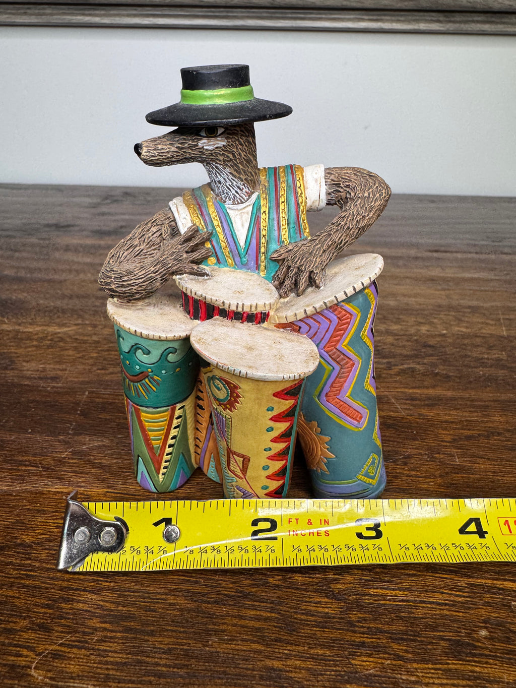 Small Robert Shields Trickster Coyote Drum Player