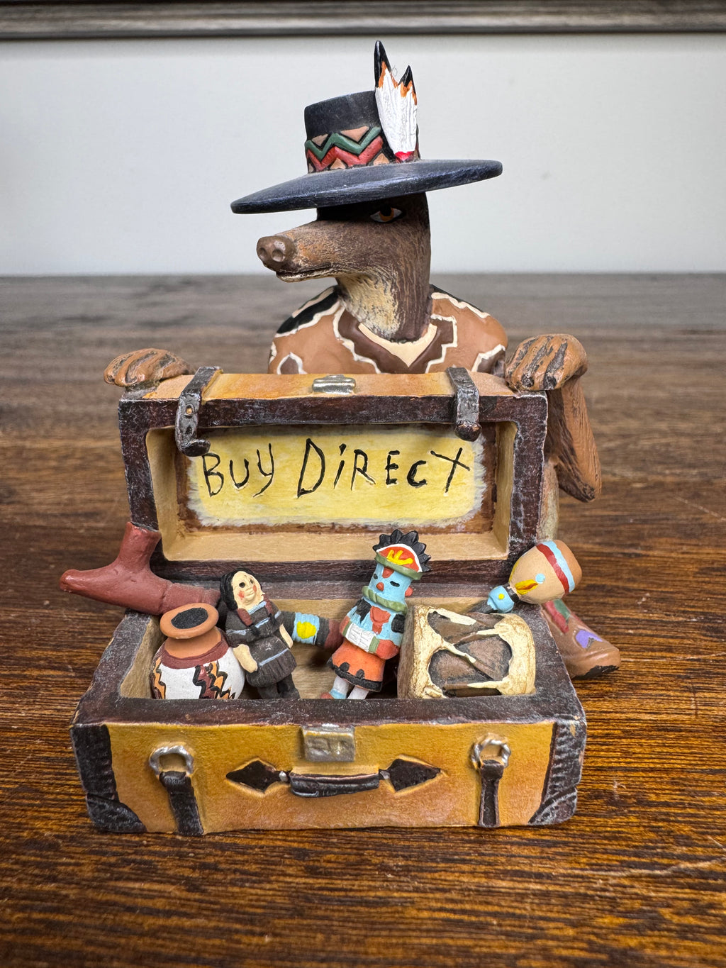 Signed Small Robert Shields Buy Direct Trickster Coyote Figurine