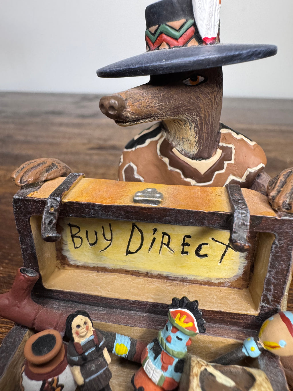 Signed Small Robert Shields Buy Direct Trickster Coyote Figurine