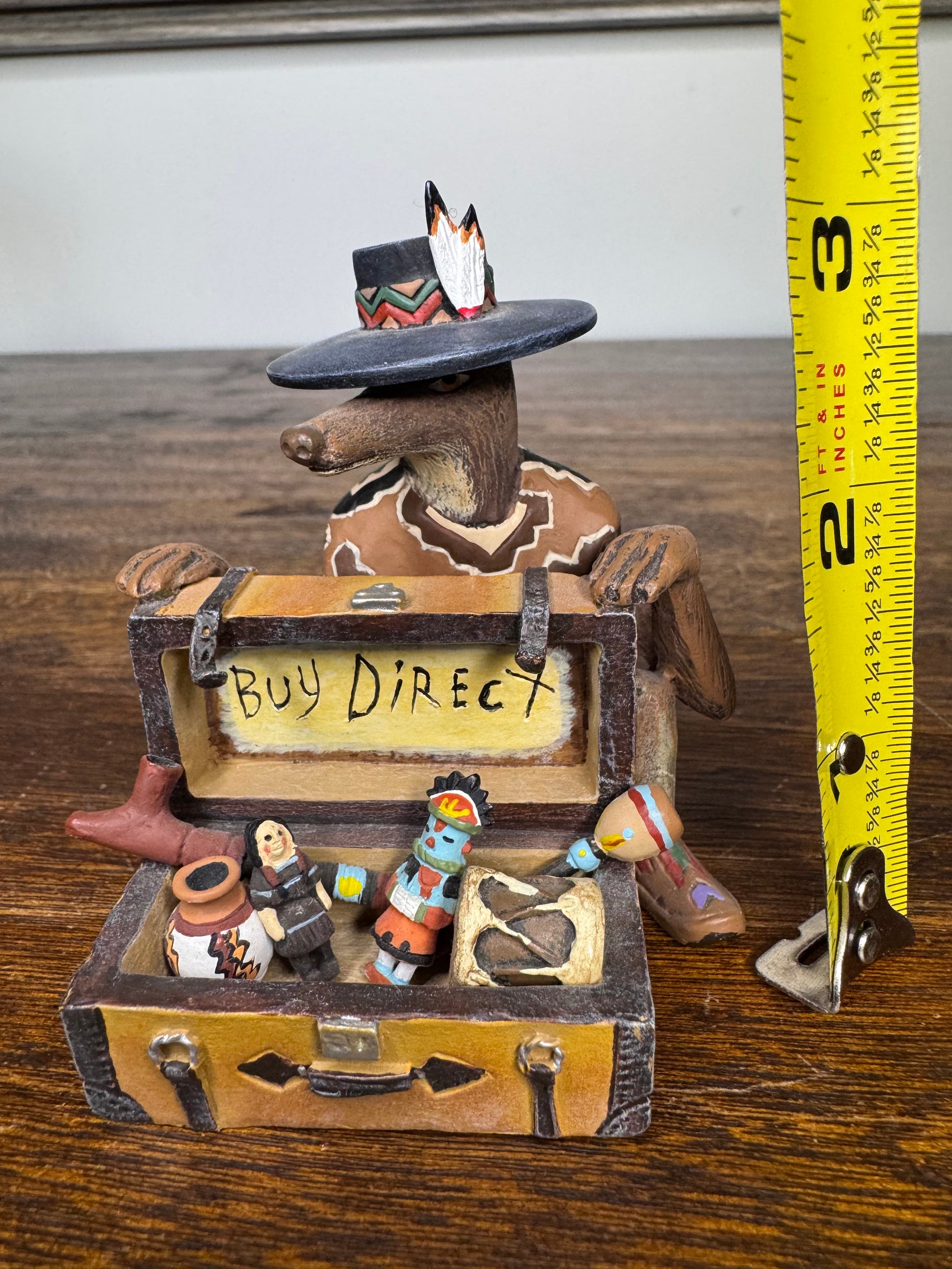 Signed Small Robert Shields Buy Direct Trickster Coyote Figurine