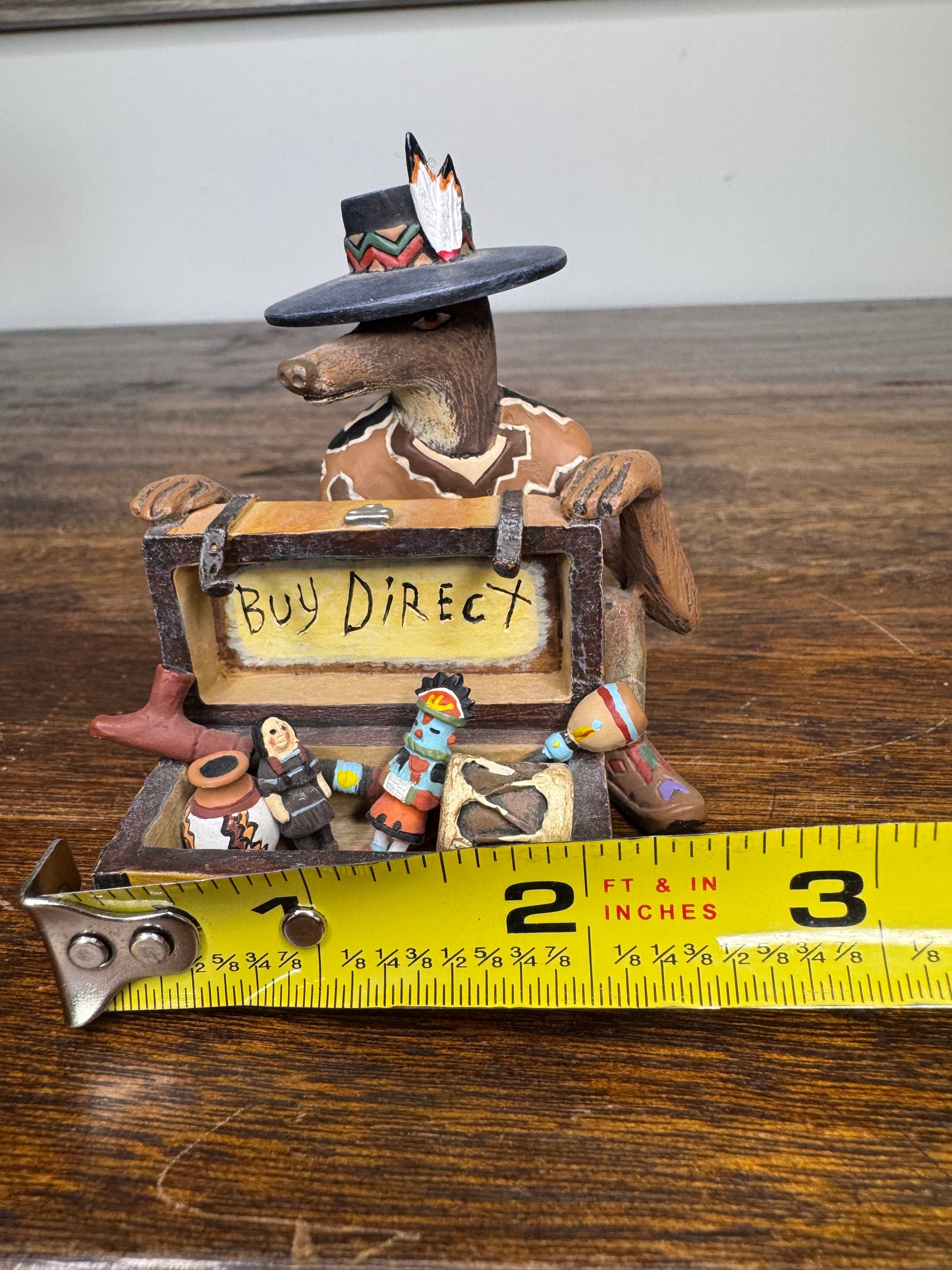 Signed Small Robert Shields Buy Direct Trickster Coyote Figurine