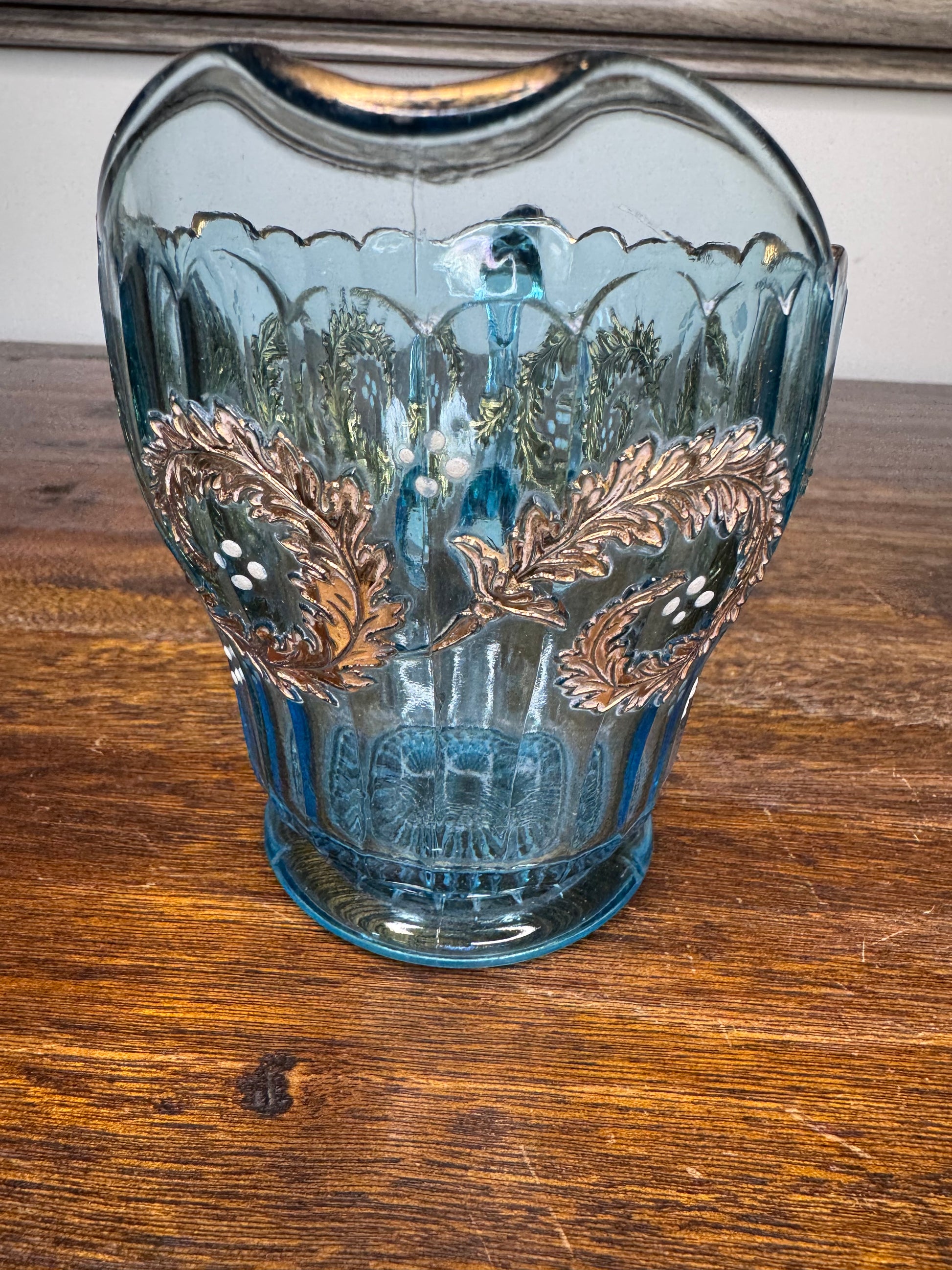 Stunning Set of Antique Blue Cream and Sugar Dishes w/Gilt Accents