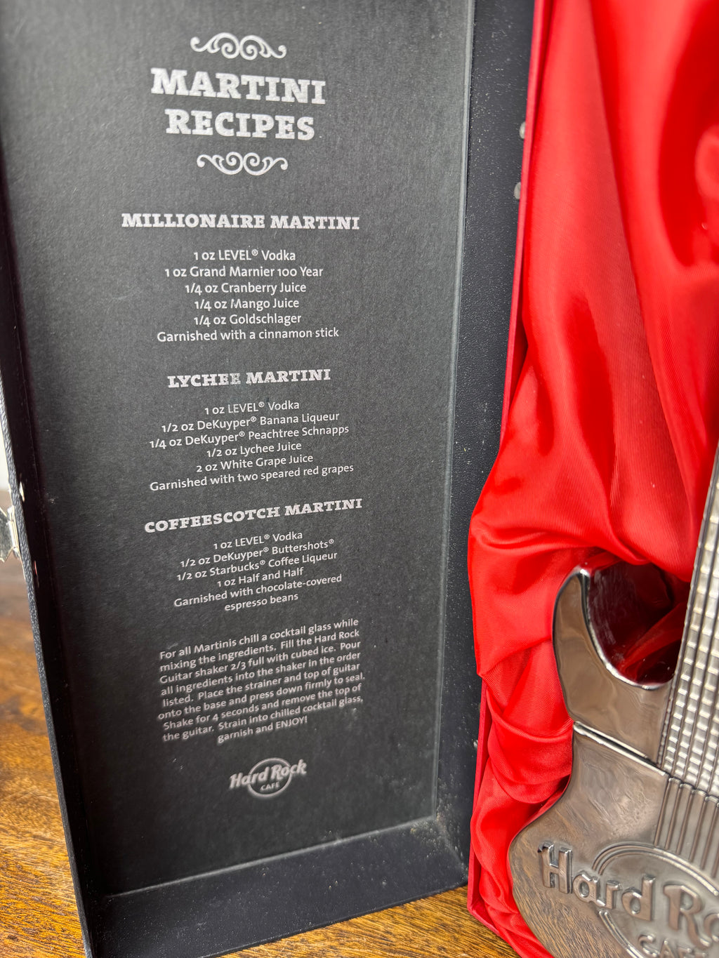 Limited Edition Hard Rock Cafe Martini Cocktail Shaker w/ Hard Shell Case