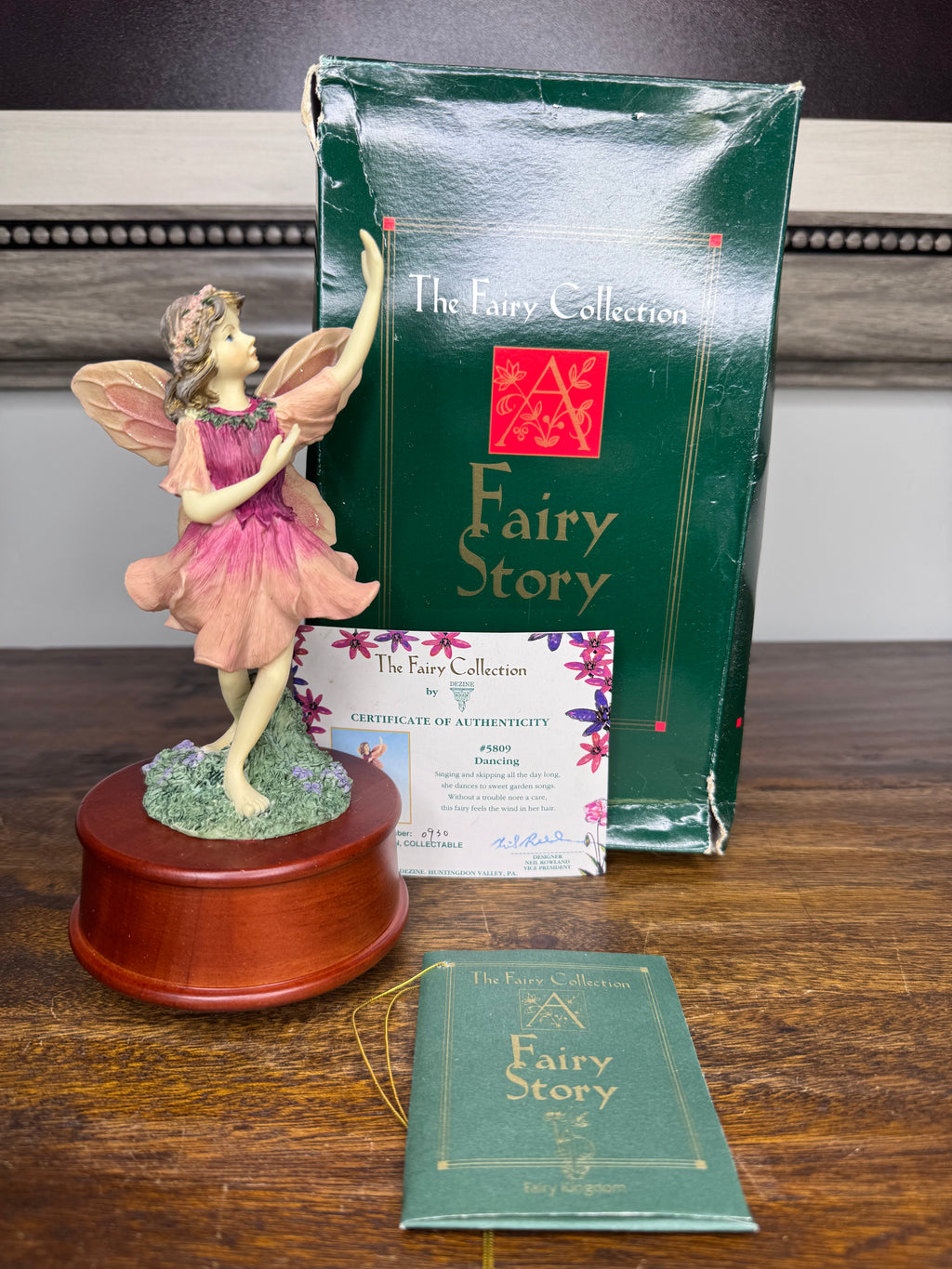 1996 Limited Ed Denzine "Dancing" Fairy Music Box w/ Original Box