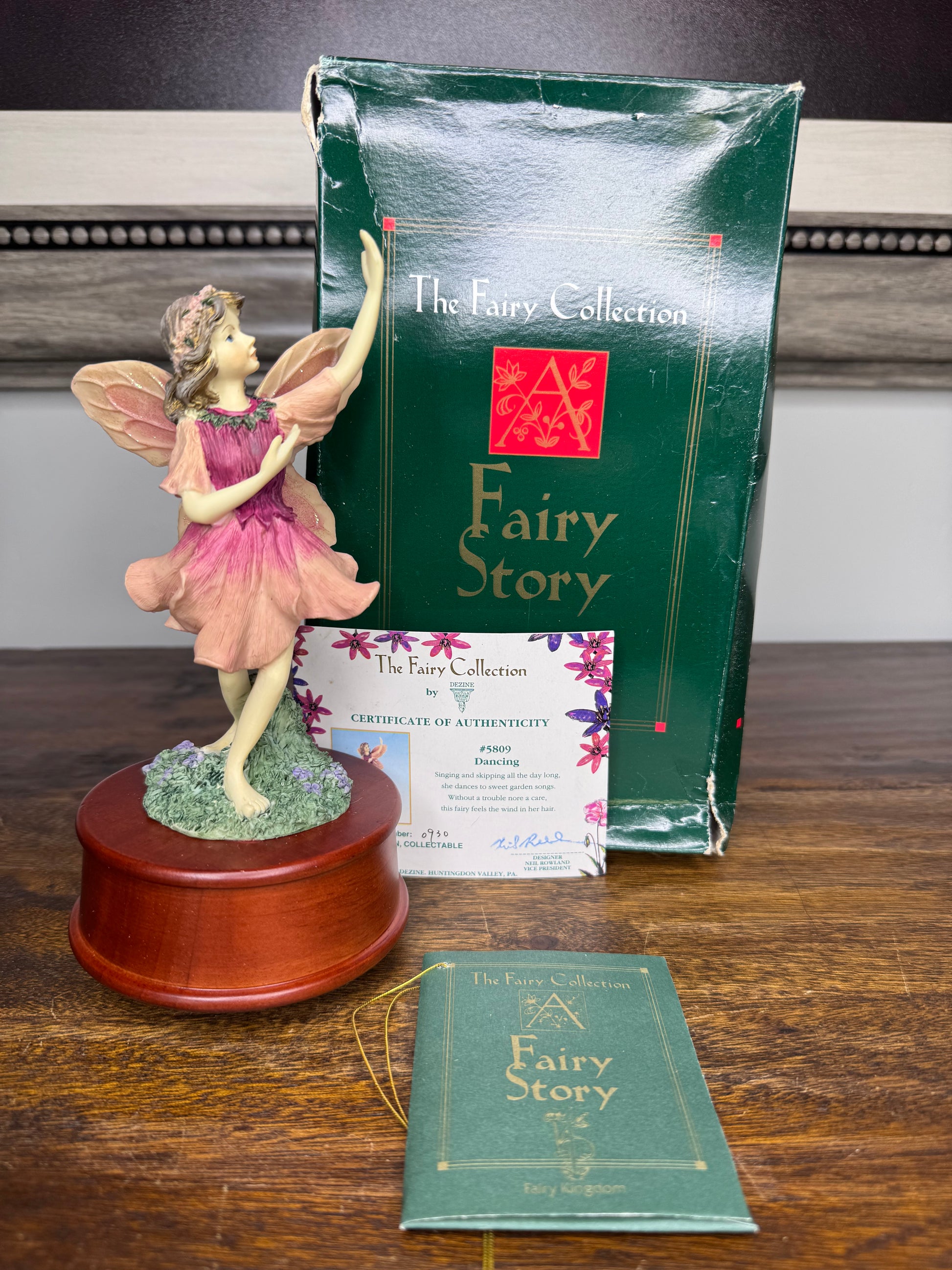1996 Limited Ed Denzine "Dancing" Fairy Music Box w/ Original Box