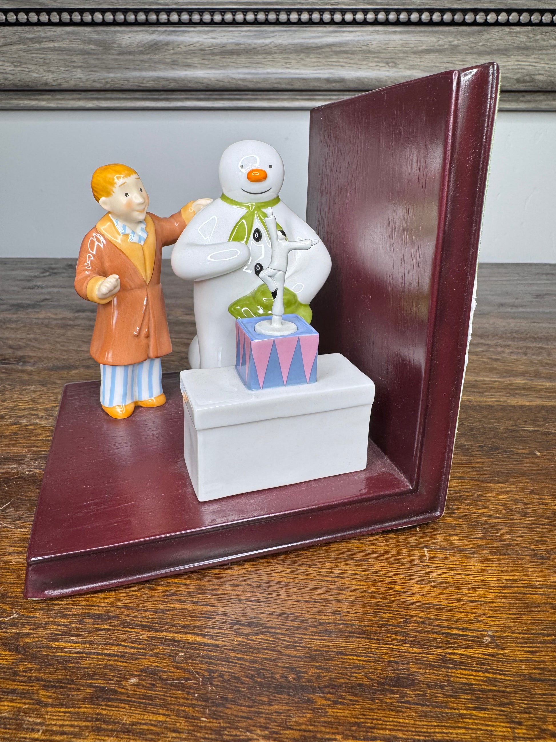 2003 Coalport The Snowman and James Bookend w/ Original Box