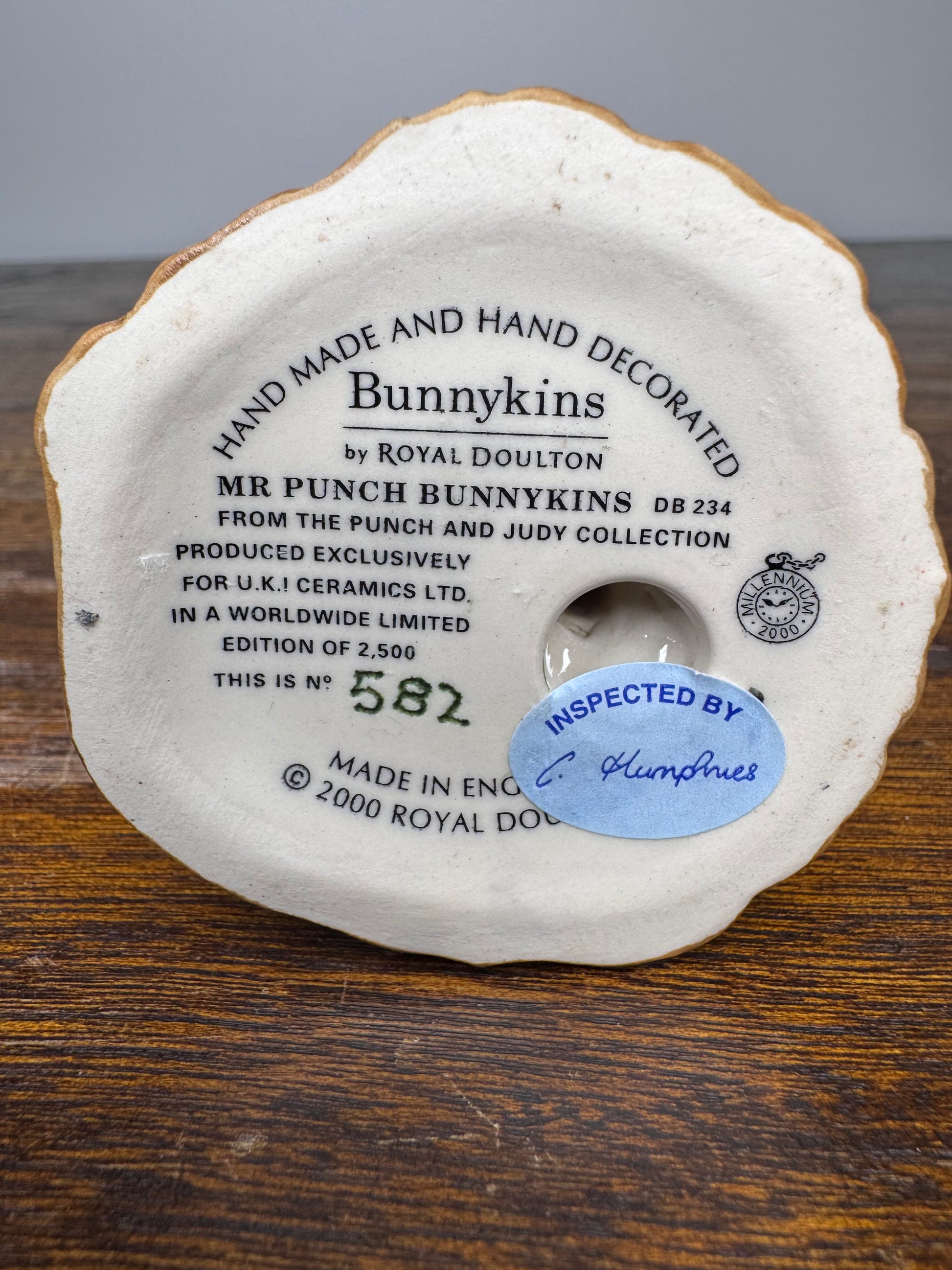 Royal Doulton Limited Edition 582/ 2,500 Mr Punch Bunnykins