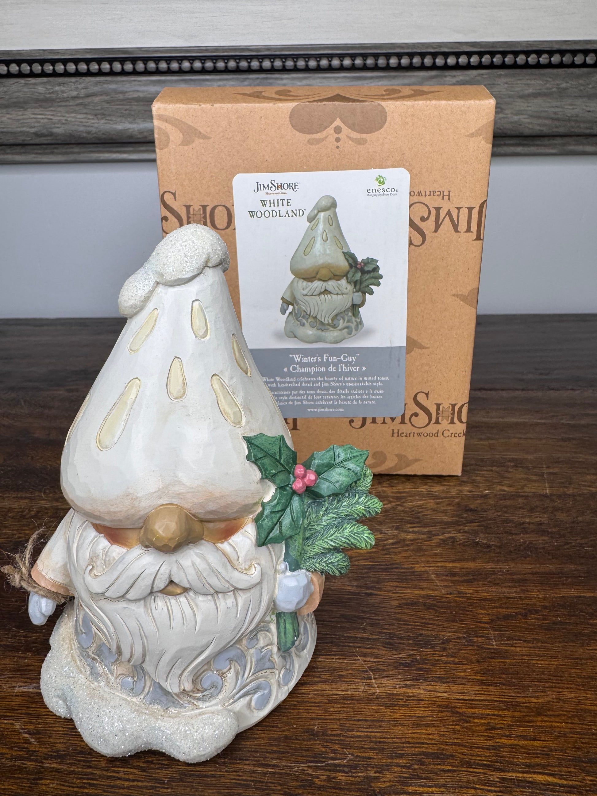 2002 Jim Shore Heartwood Creek "Winter's Fun-Guy" Christmas Gnome NIB