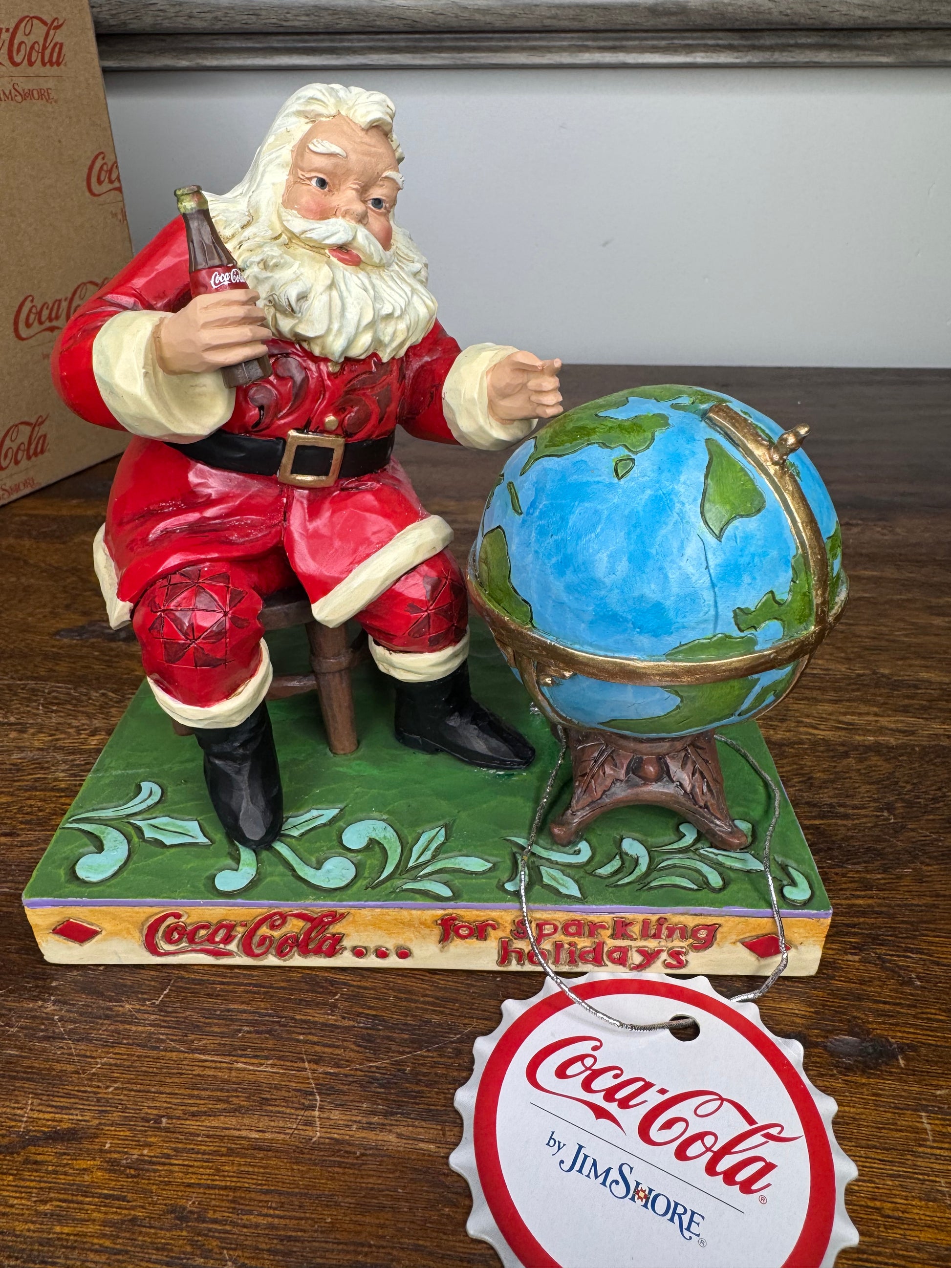 Jim Shore Coca-Cola Jolly Journey Santa Mint w/ Box