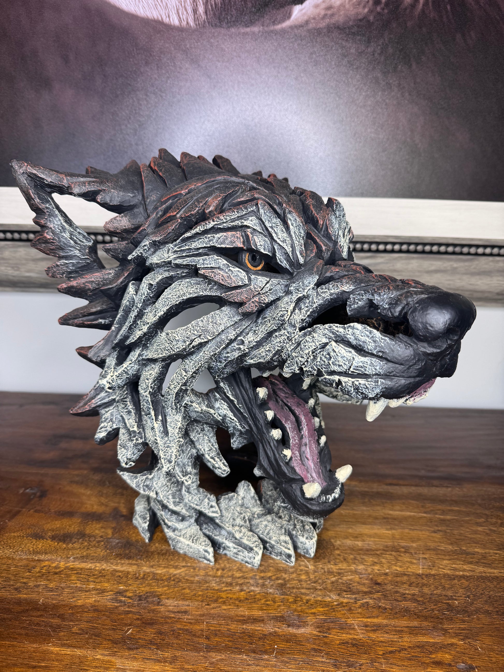 Enesco Edge Large Wolf Bust NIB