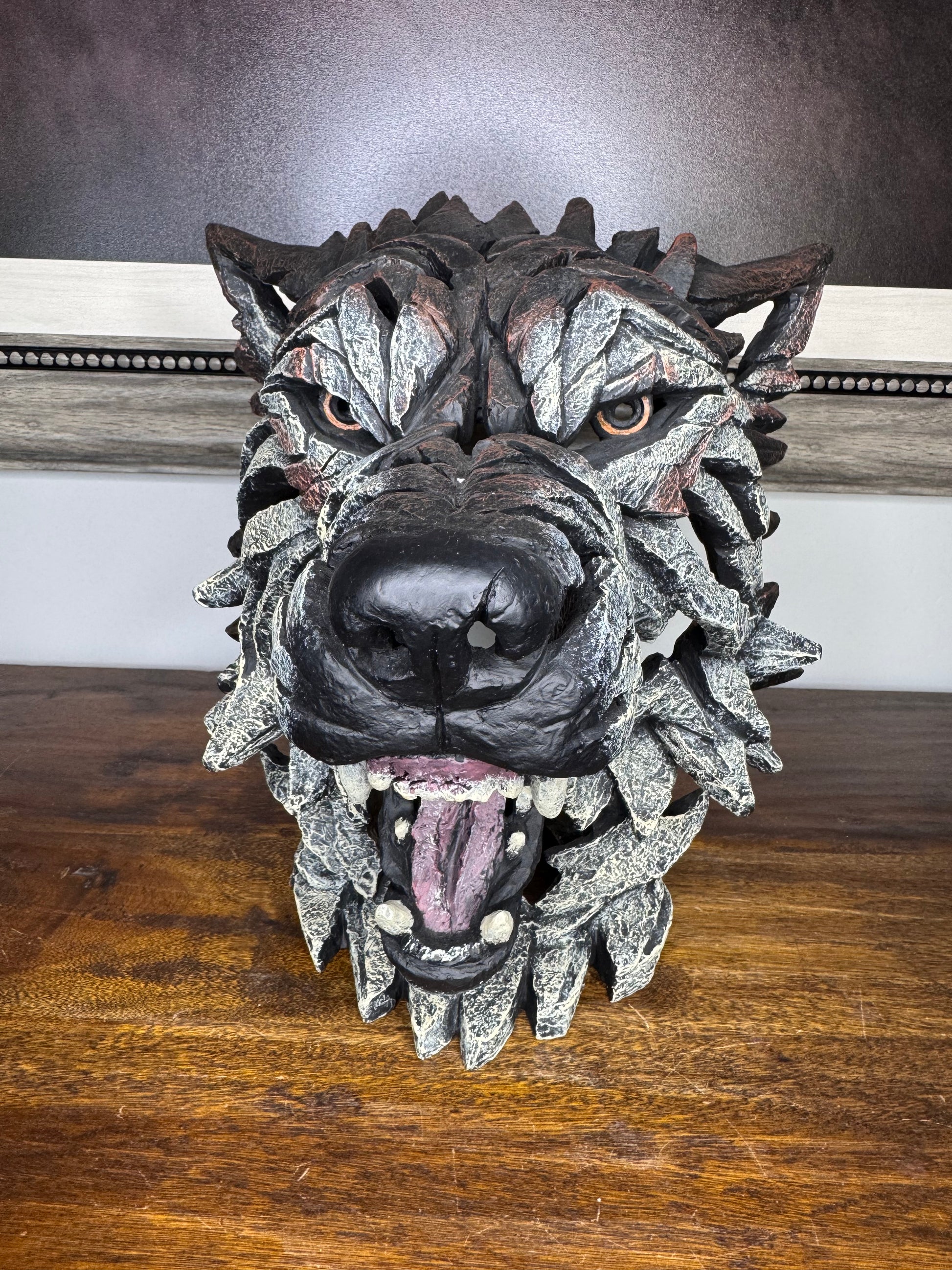 Enesco Edge Large Wolf Bust NIB