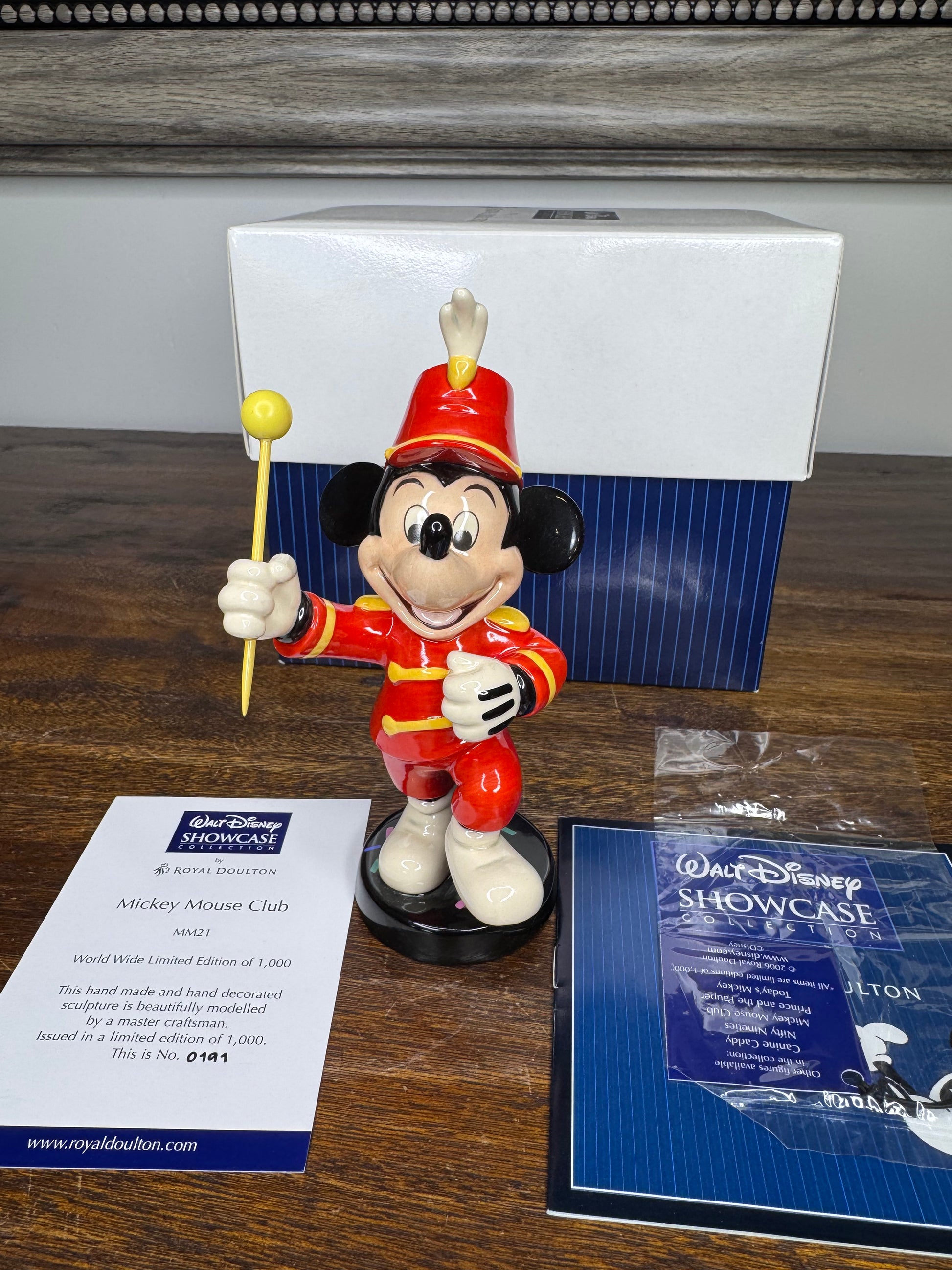 RARE Royal Doulton Limited Edition Mickey Mouse Club Mickey Mouse w/COA, Box