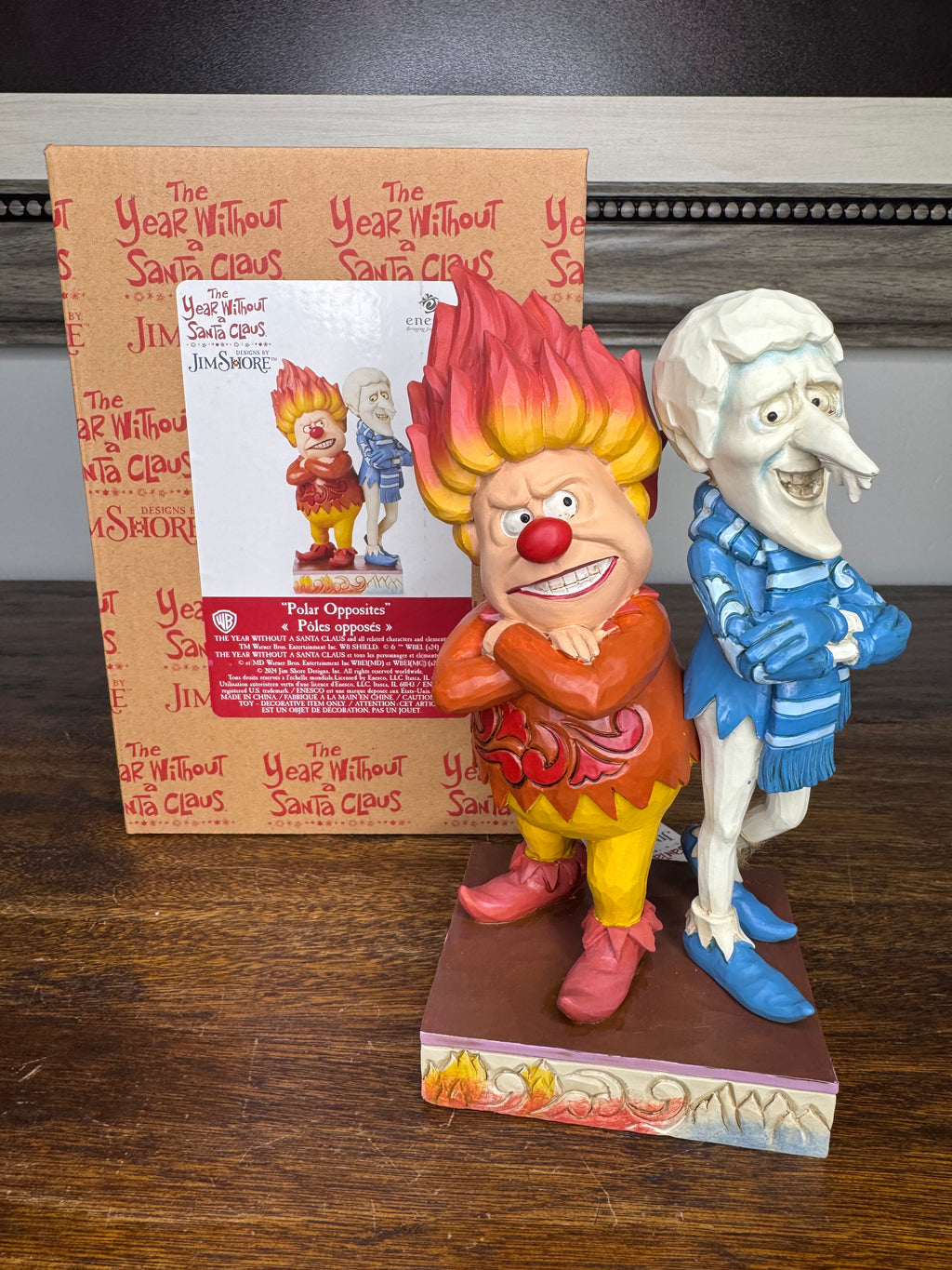 Jim Shore Heartwood Creek Heat and Snow Miser Back to Back w Box