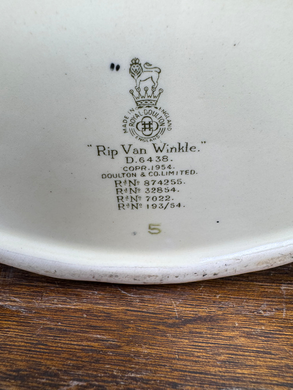 1954 Royal Doulton Rip Van Winkle Toby Character Jug 7"