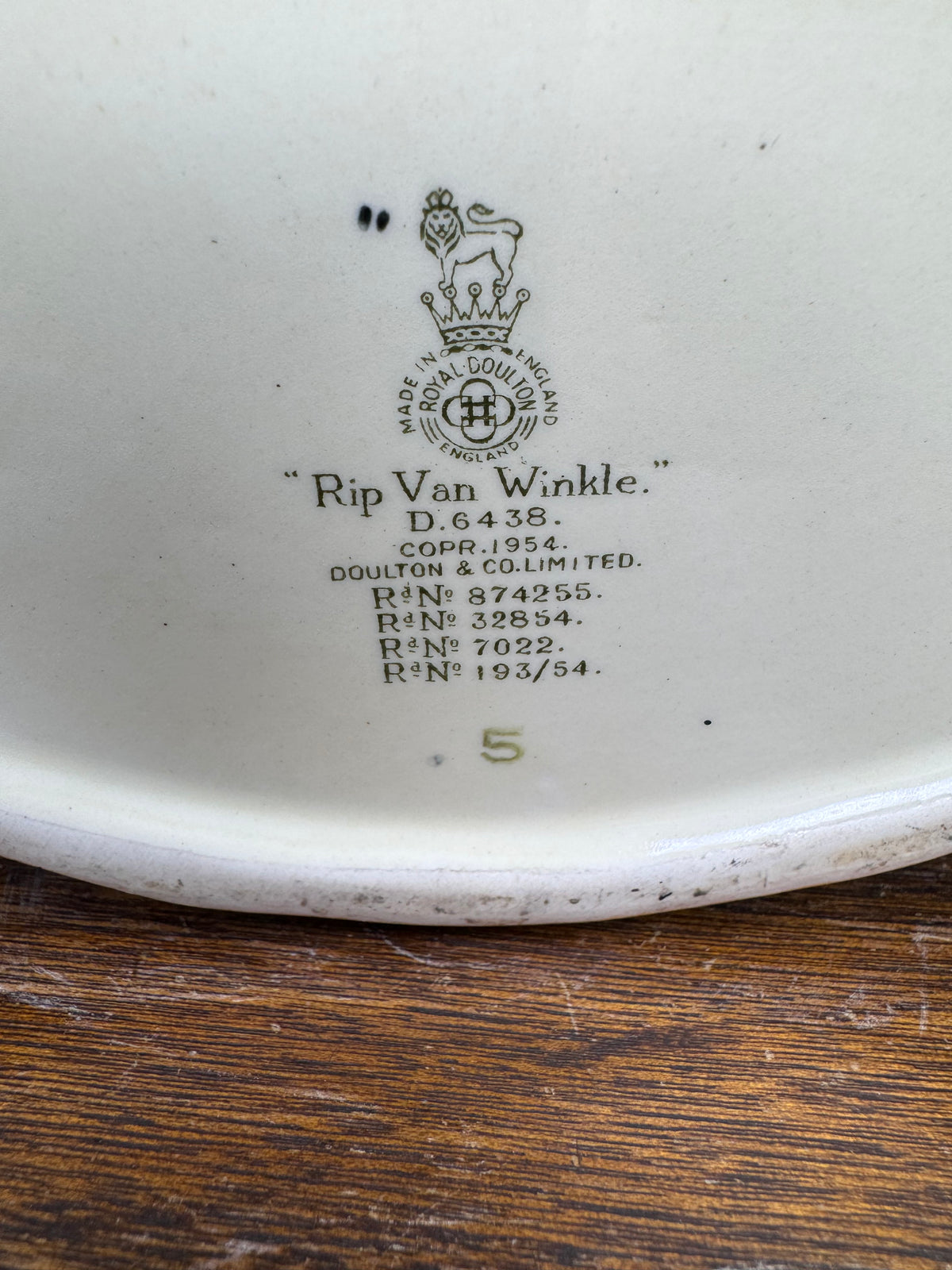 1954 Royal Doulton Rip Van Winkle Toby Character Jug 7"