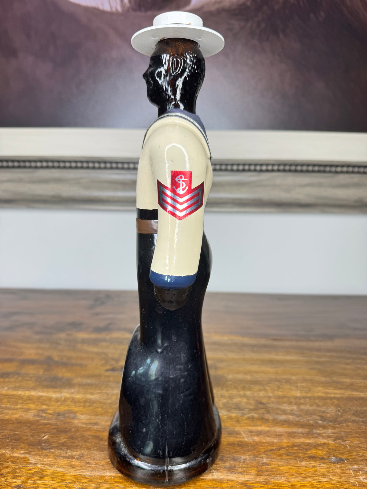 EMPTY Dooley's Barbados Rum Harbour Police Decanter Complete w/ Hat