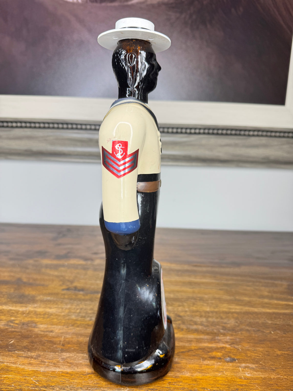 EMPTY Dooley's Barbados Rum Harbour Police Decanter Complete w/ Hat