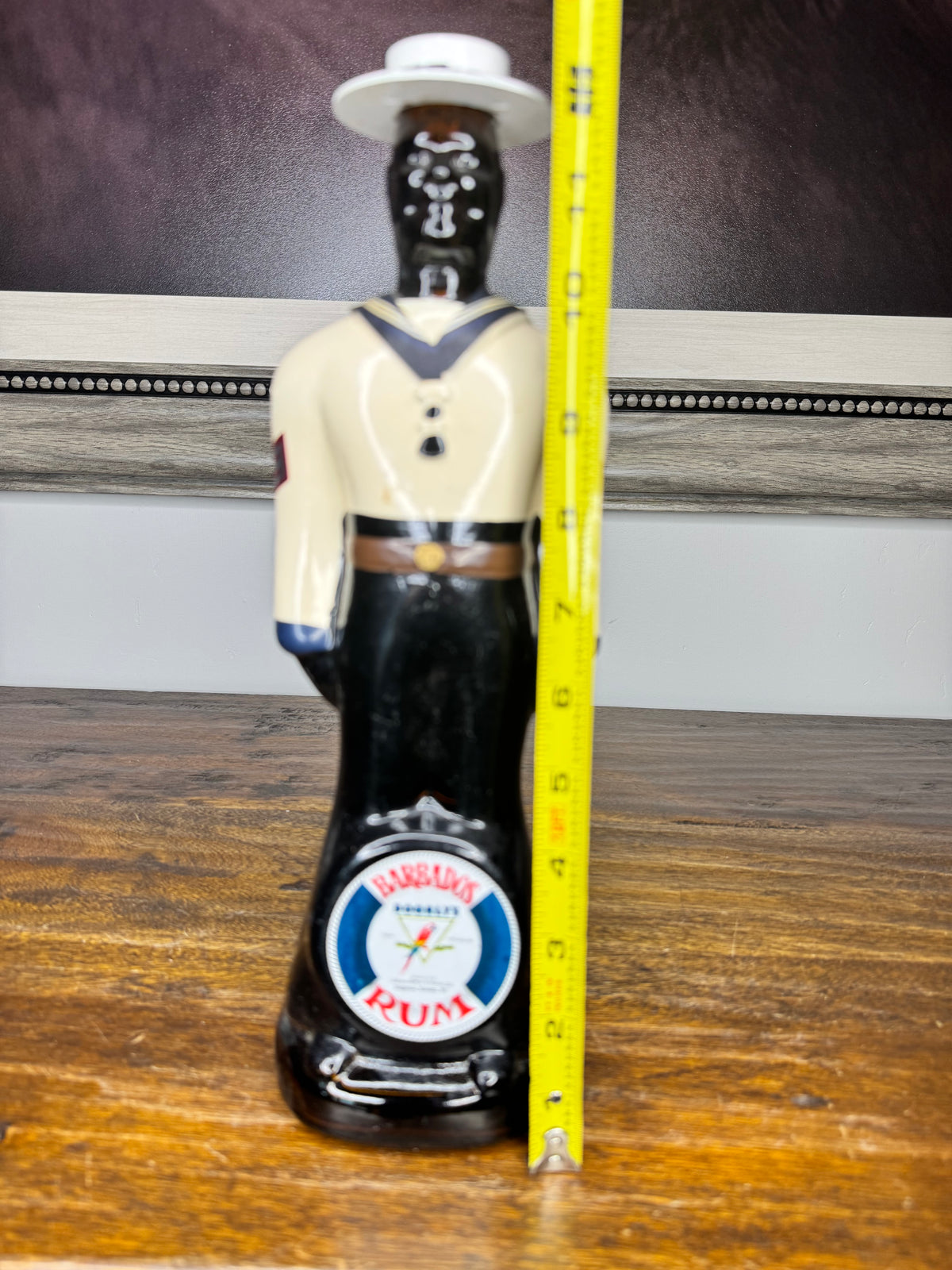 EMPTY Dooley's Barbados Rum Harbour Police Decanter Complete w/ Hat
