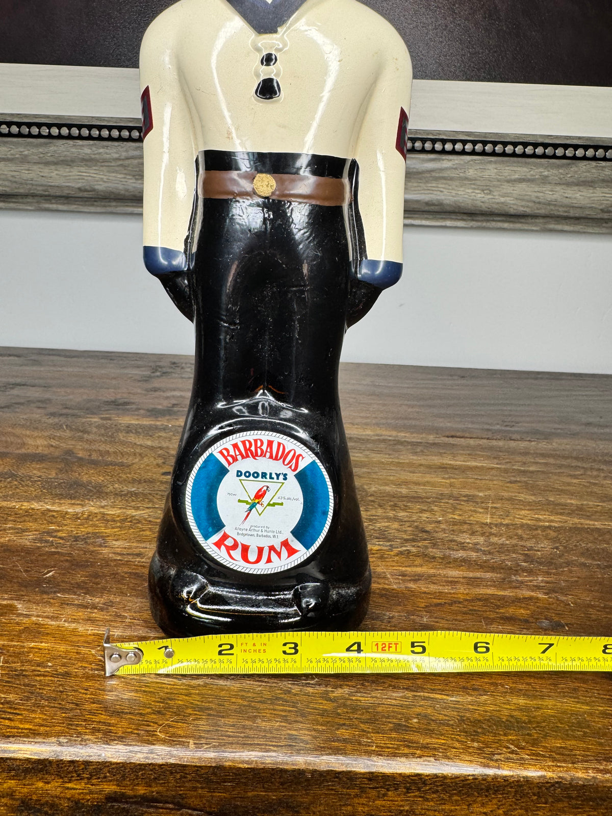 EMPTY Dooley's Barbados Rum Harbour Police Decanter Complete w/ Hat