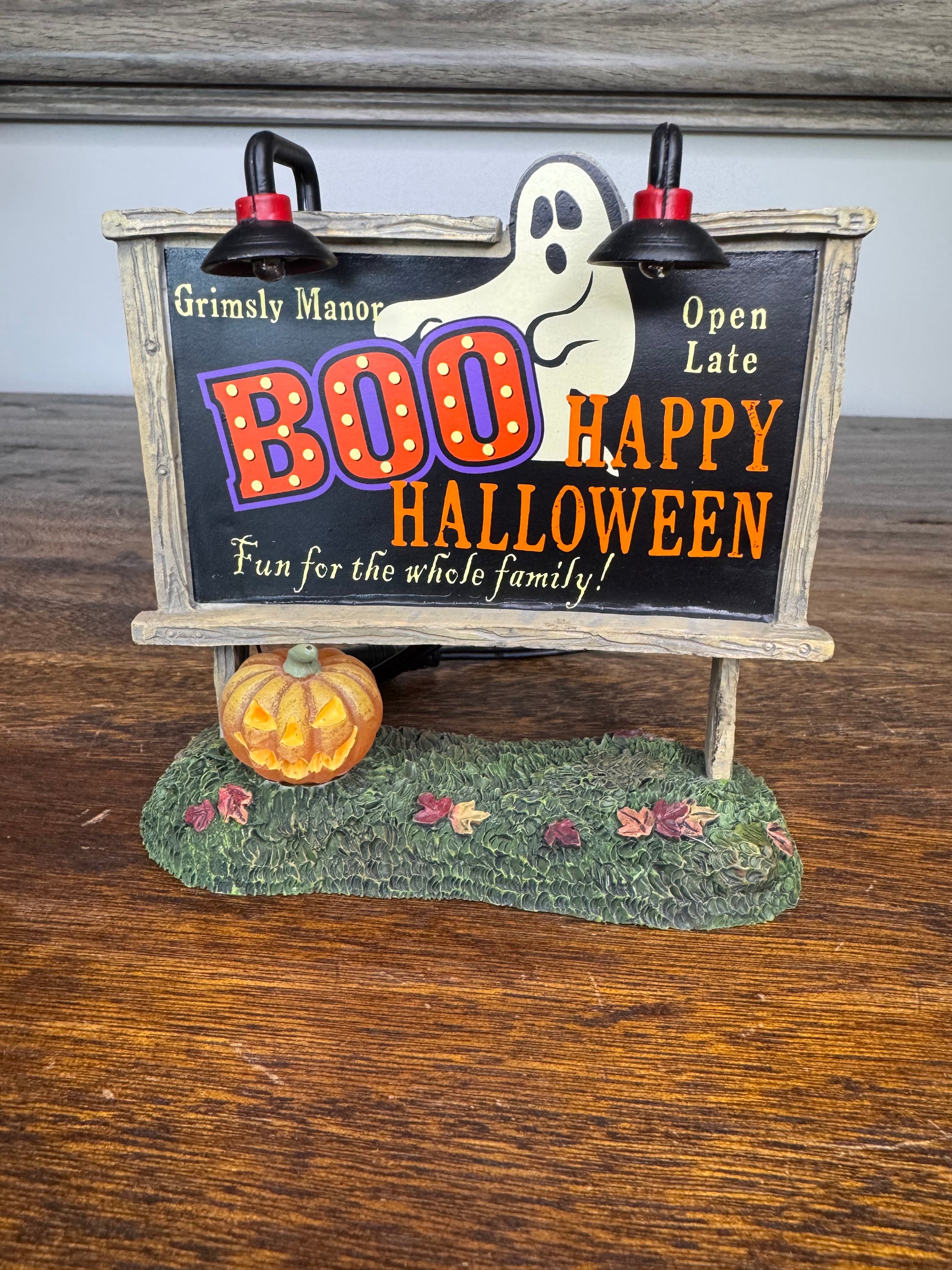 New in Box Dept 56 Halloween Village Accessory Boo Lit Billboard