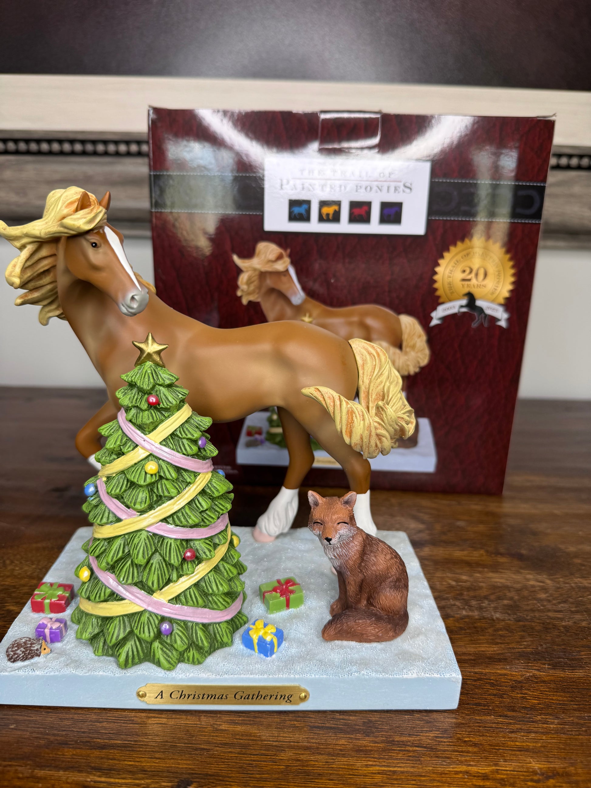 New in Box Trail of Painted Ponies "A Christmas Gathering"
