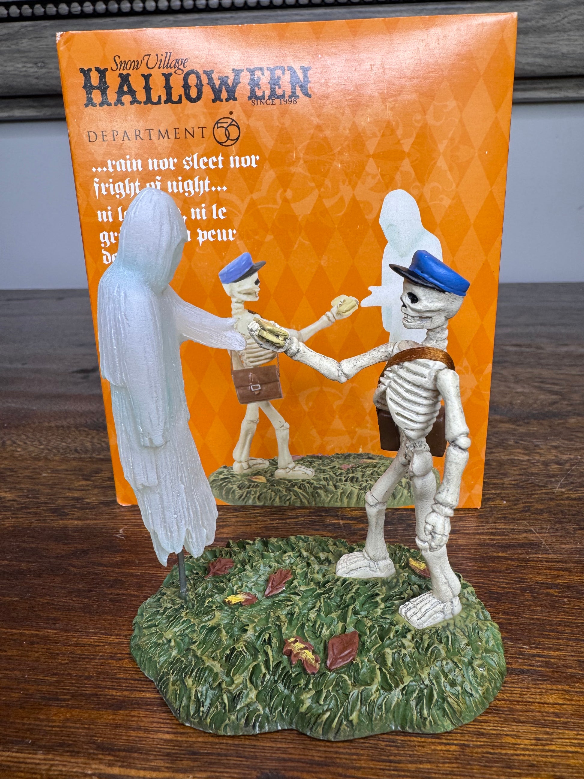 Dept 56 Snow Village Halloween Accessory "Rain Nor Sleet Nor Fright"