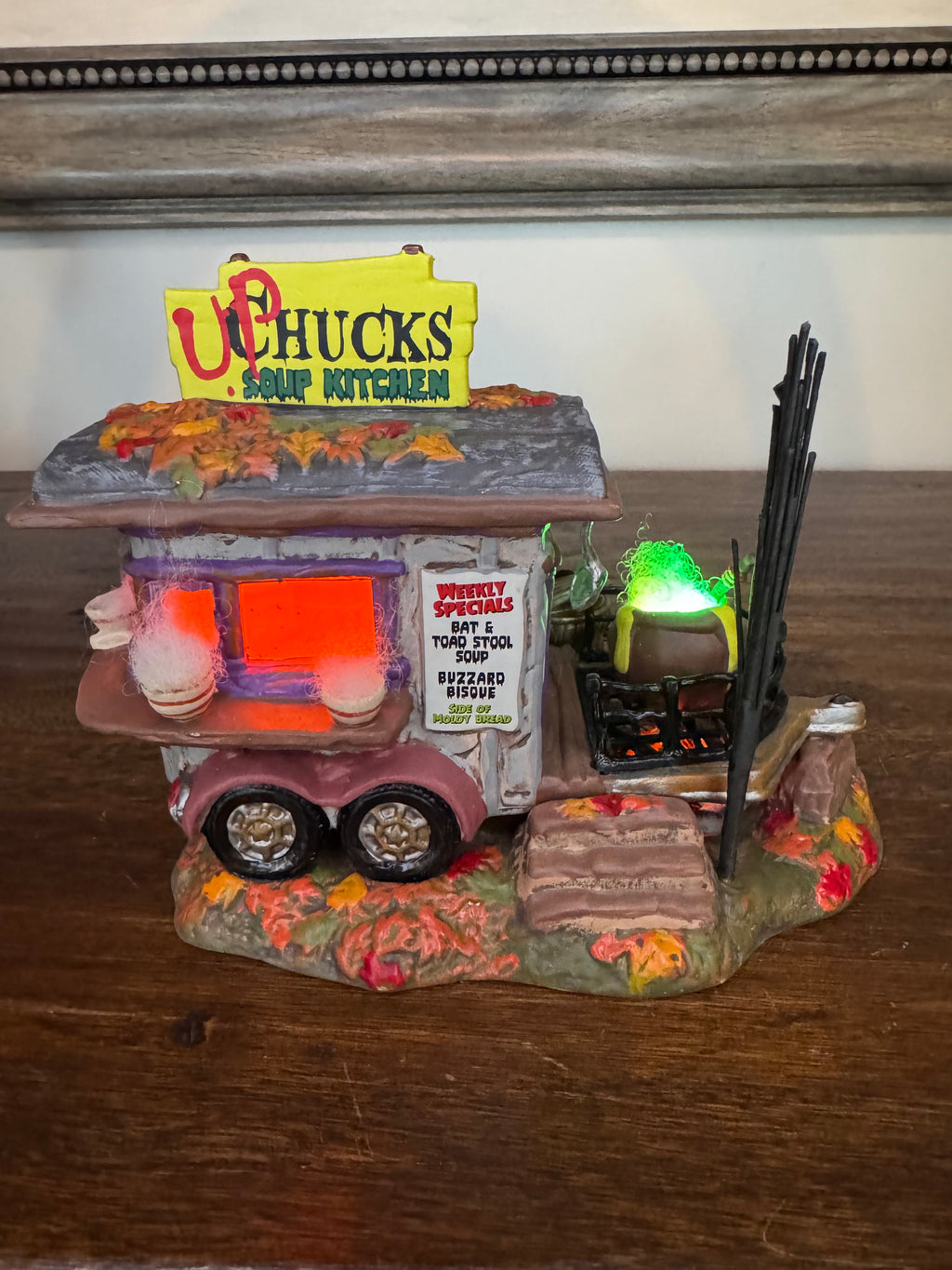 Dept 56 Snow Village Halloween "Upchuck's Soup Kitchen" Light up Building New in Box