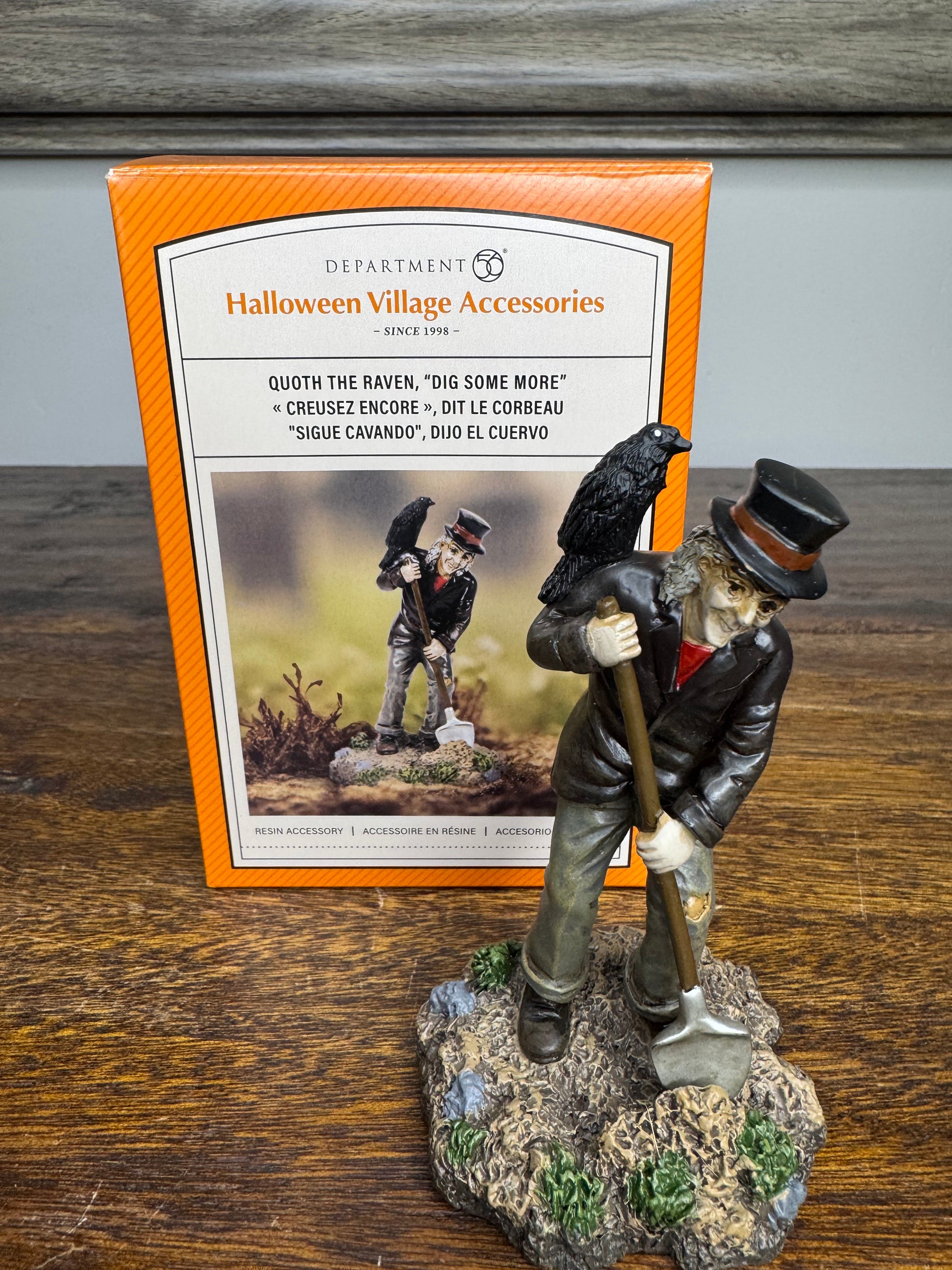 Dept 56 Snow Village Halloween Accessory "Quoth the Raven, Dig Some More"