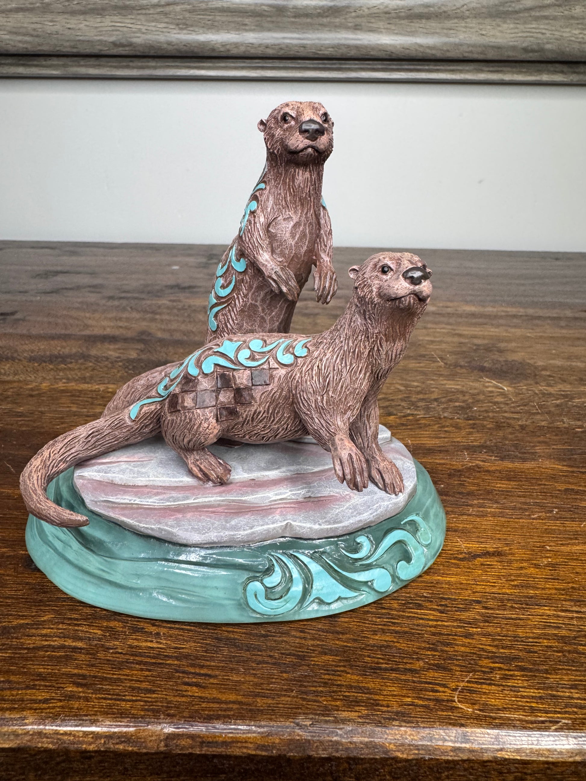 Jim Shore Heartwood Creek River Otter Pair NIB