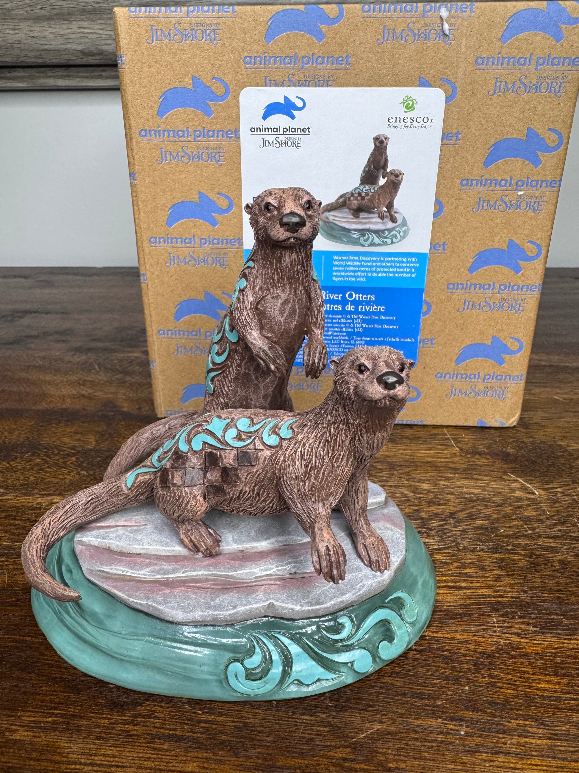Jim Shore Heartwood Creek River Otter Pair NIB