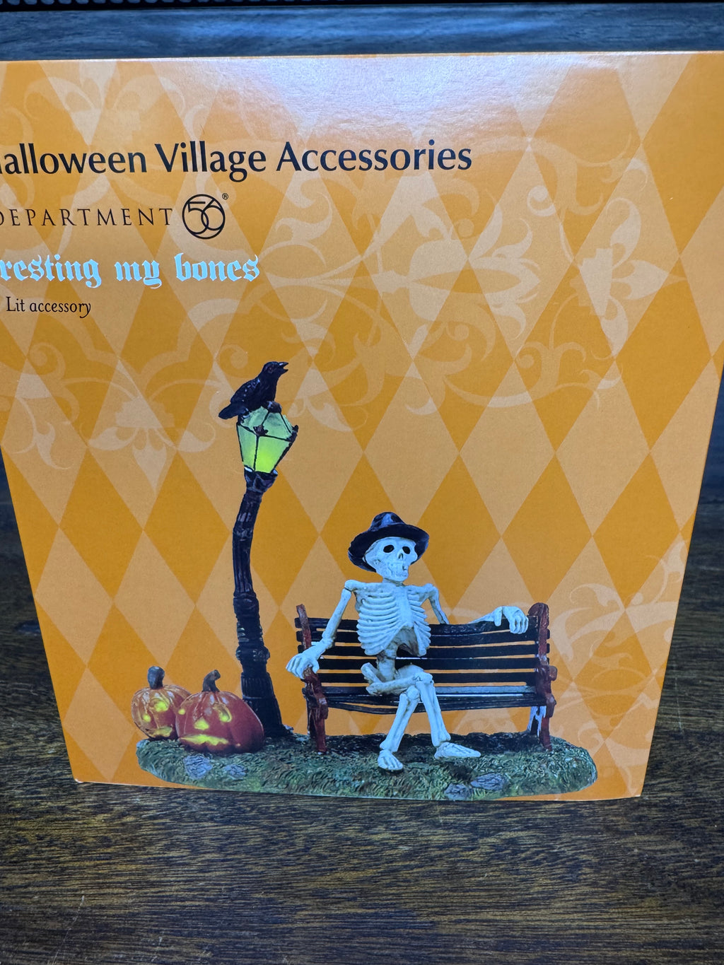 New Dept 56 Snow Village Halloween "Resting My Bones" Light Up Accessory