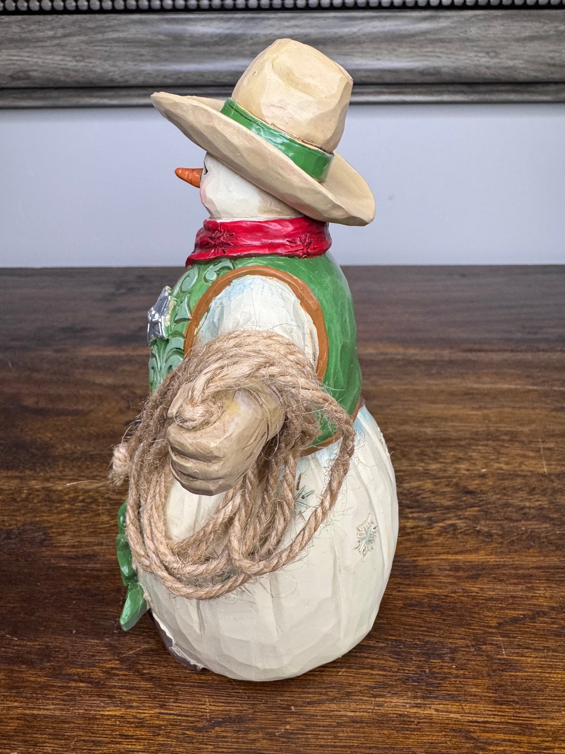 New Jim Shore Heartwood Creek Cowboy Snowman "Howdy Winter" w/ Box