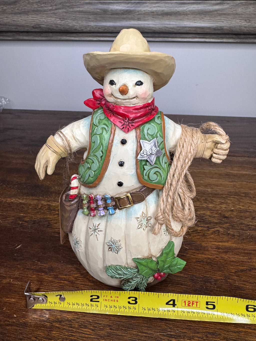 New Jim Shore Heartwood Creek Cowboy Snowman "Howdy Winter" w/ Box