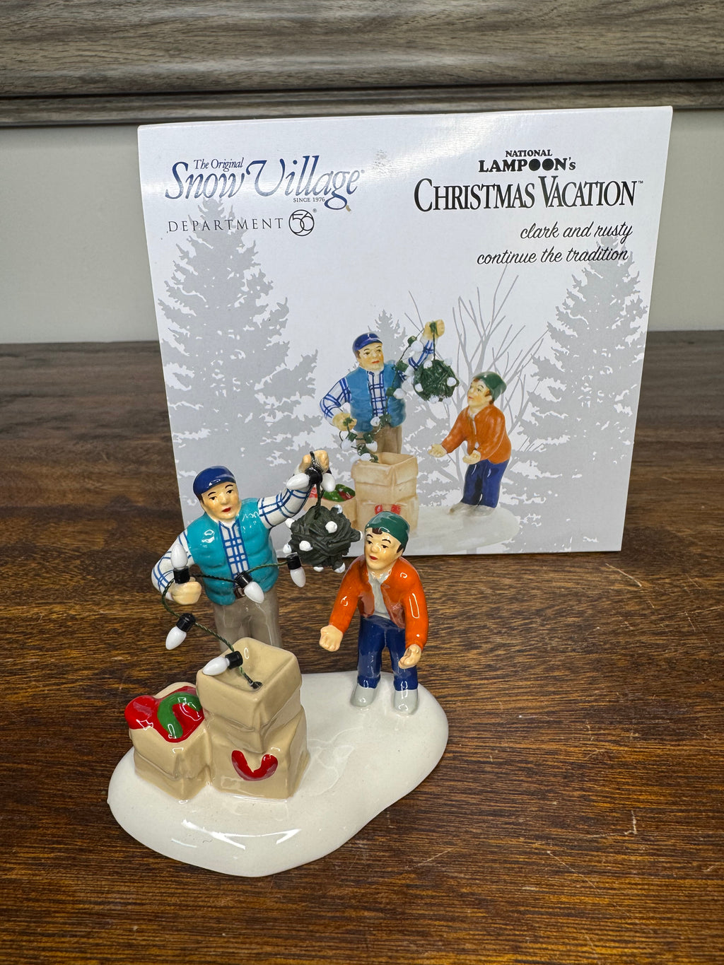 New Dept 56 Snow Village Christmas Vacation "Clark and Rusty Continue Tradition"