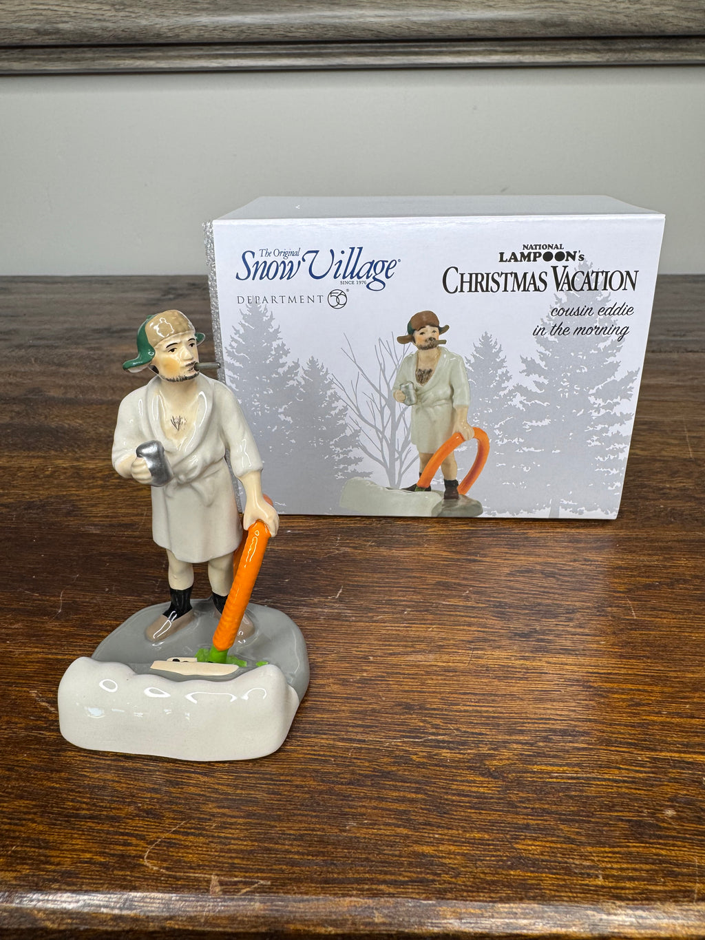 New Dept 56 Snow Village National Lampoon's Cousin Eddie In The Morning