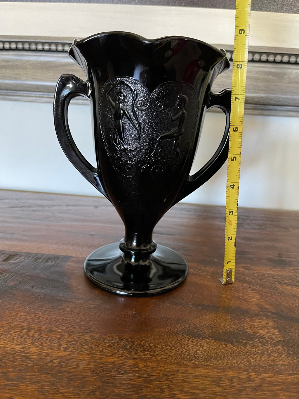 Antique L.E.Smith Glass Co. Black amethyst vase