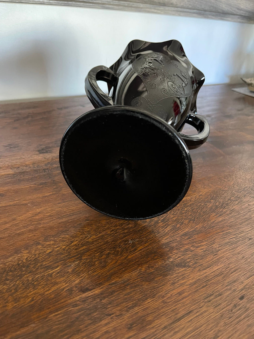 Antique L.E.Smith Glass Co. Black amethyst vase