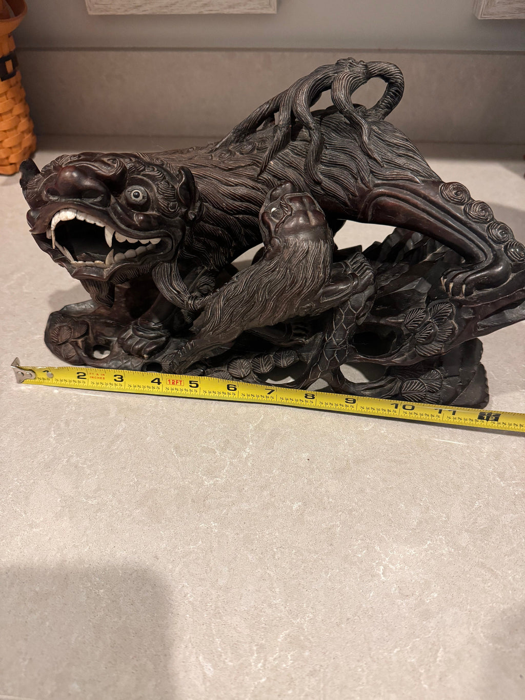 Antique Rosewood Japanese Foo Dog