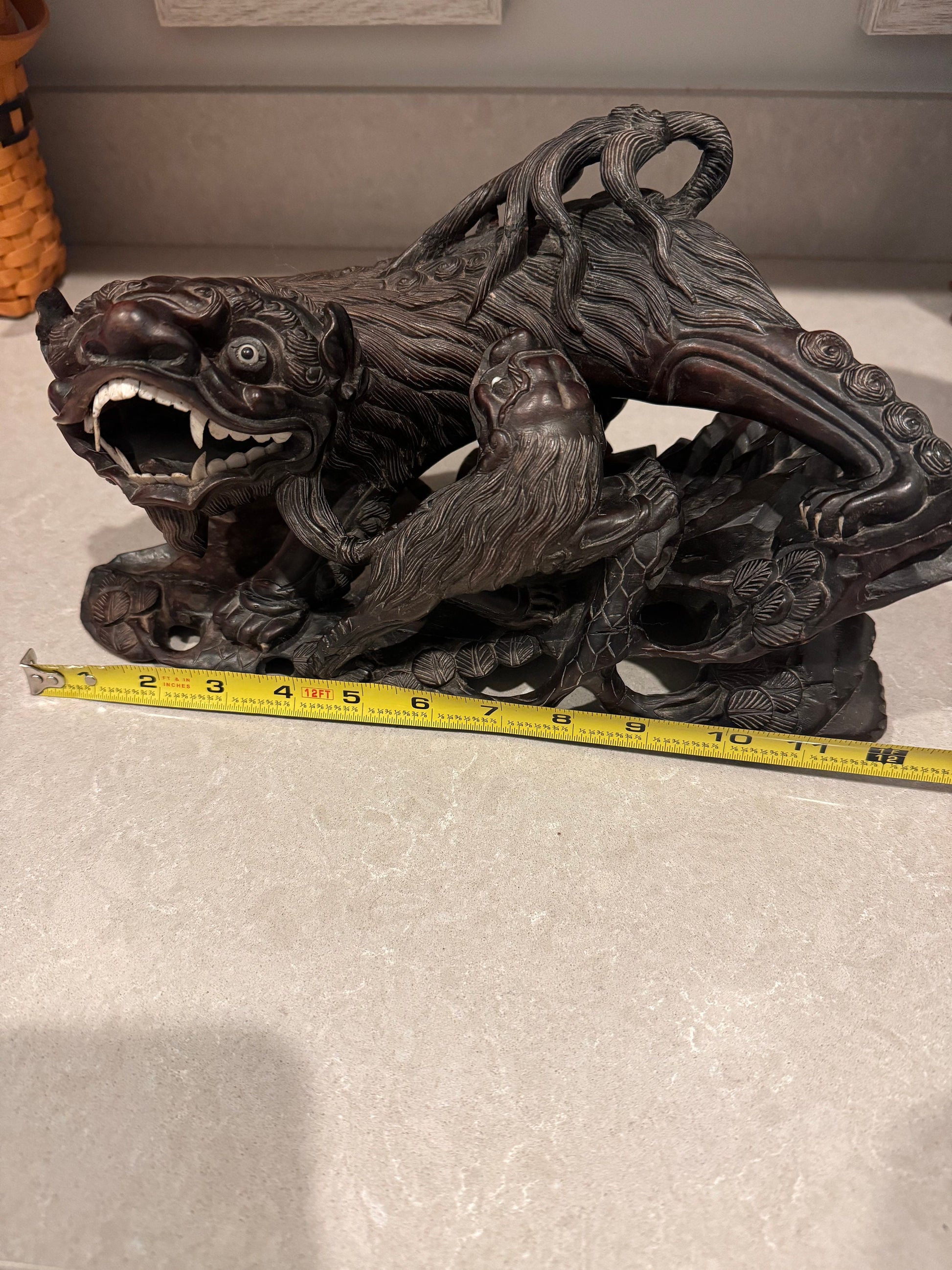 Antique Rosewood Japanese Foo Dog