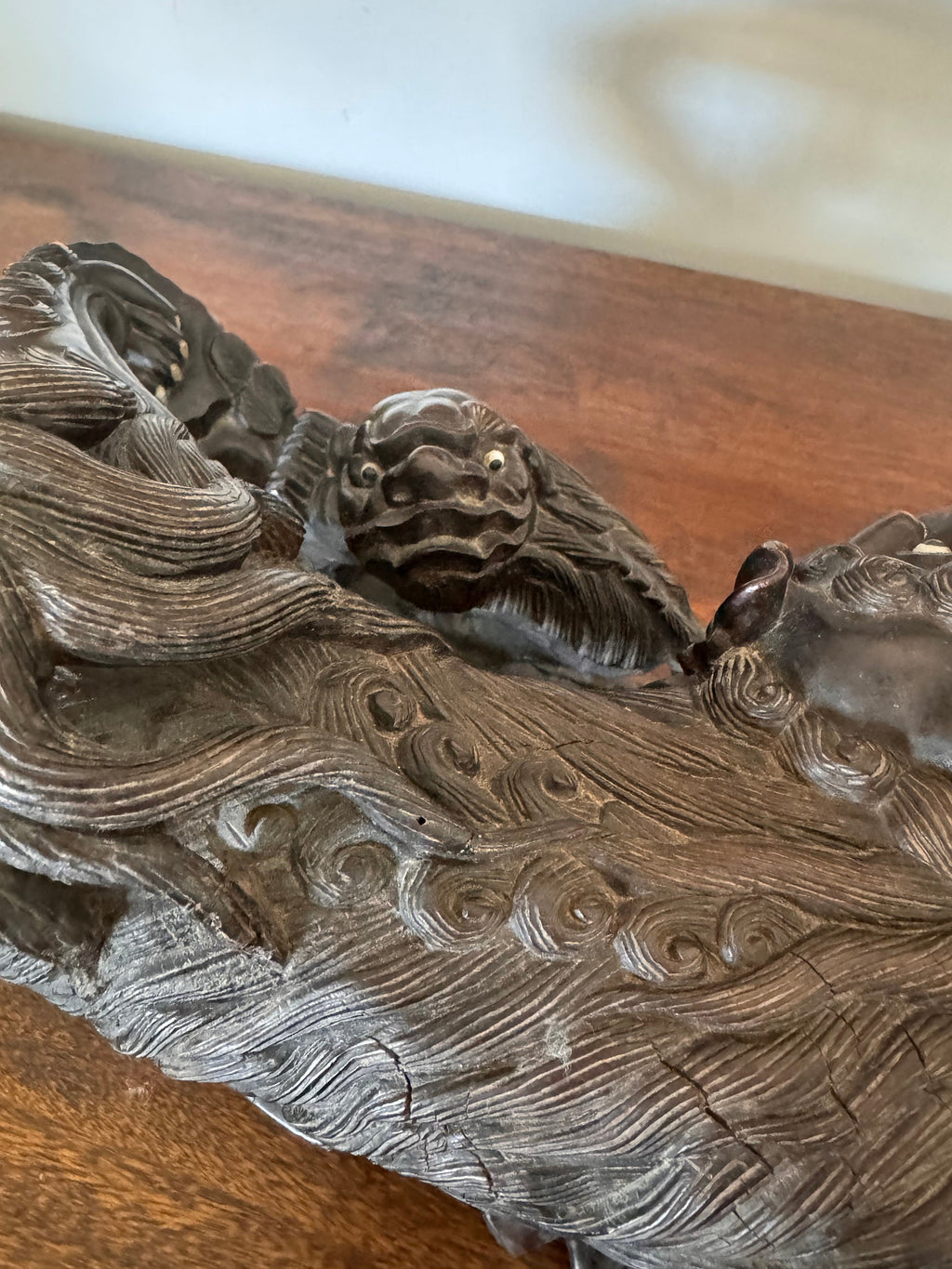 Antique Rosewood Japanese Foo Dog