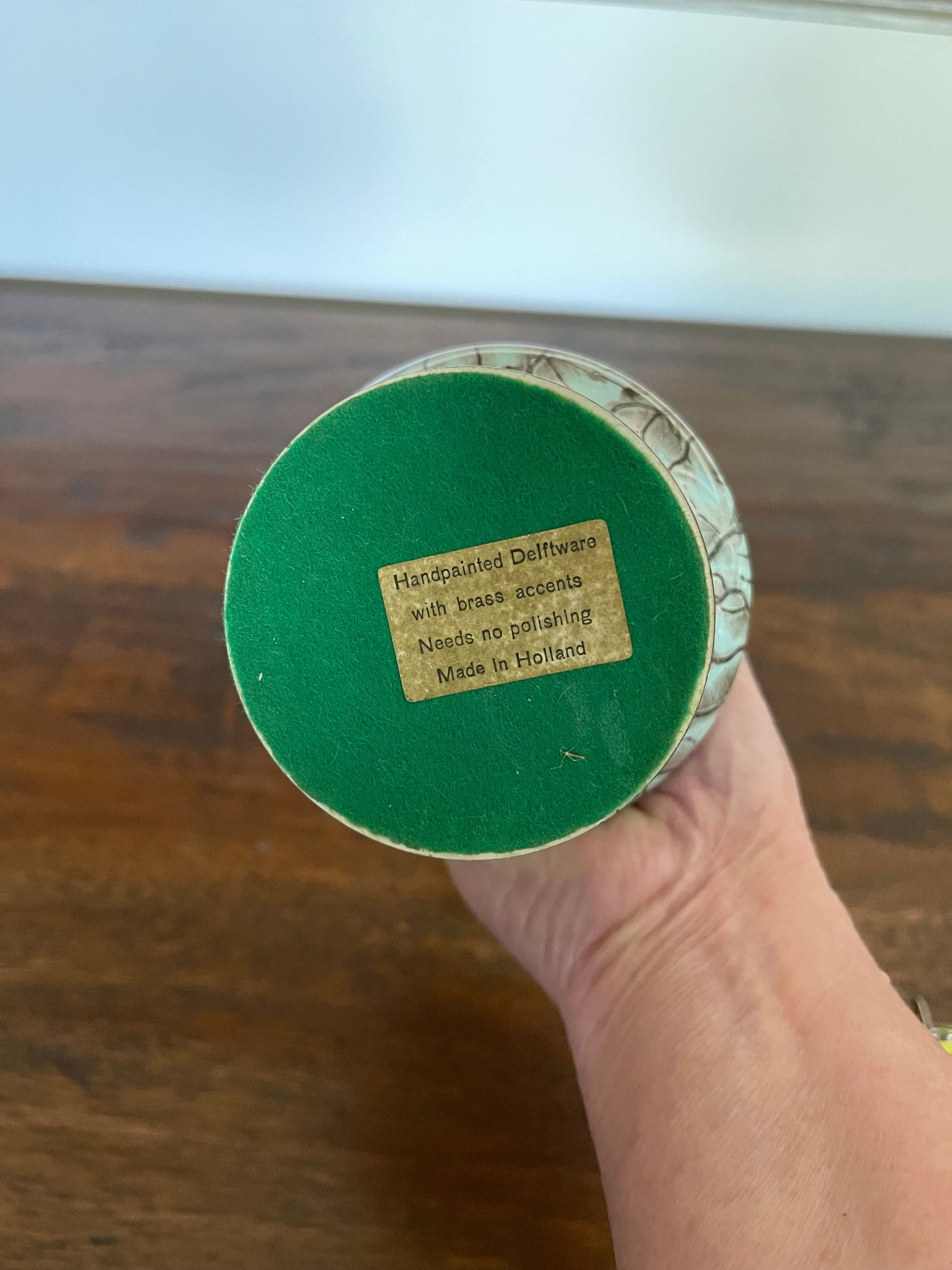 MCM Delft Brass and Ceramic Vase