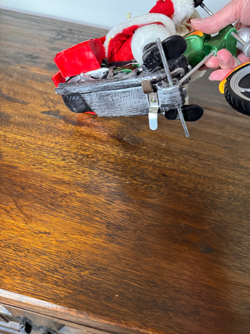 Possible Dreams Hold on For Deer Life Santa and deer on motorcycle