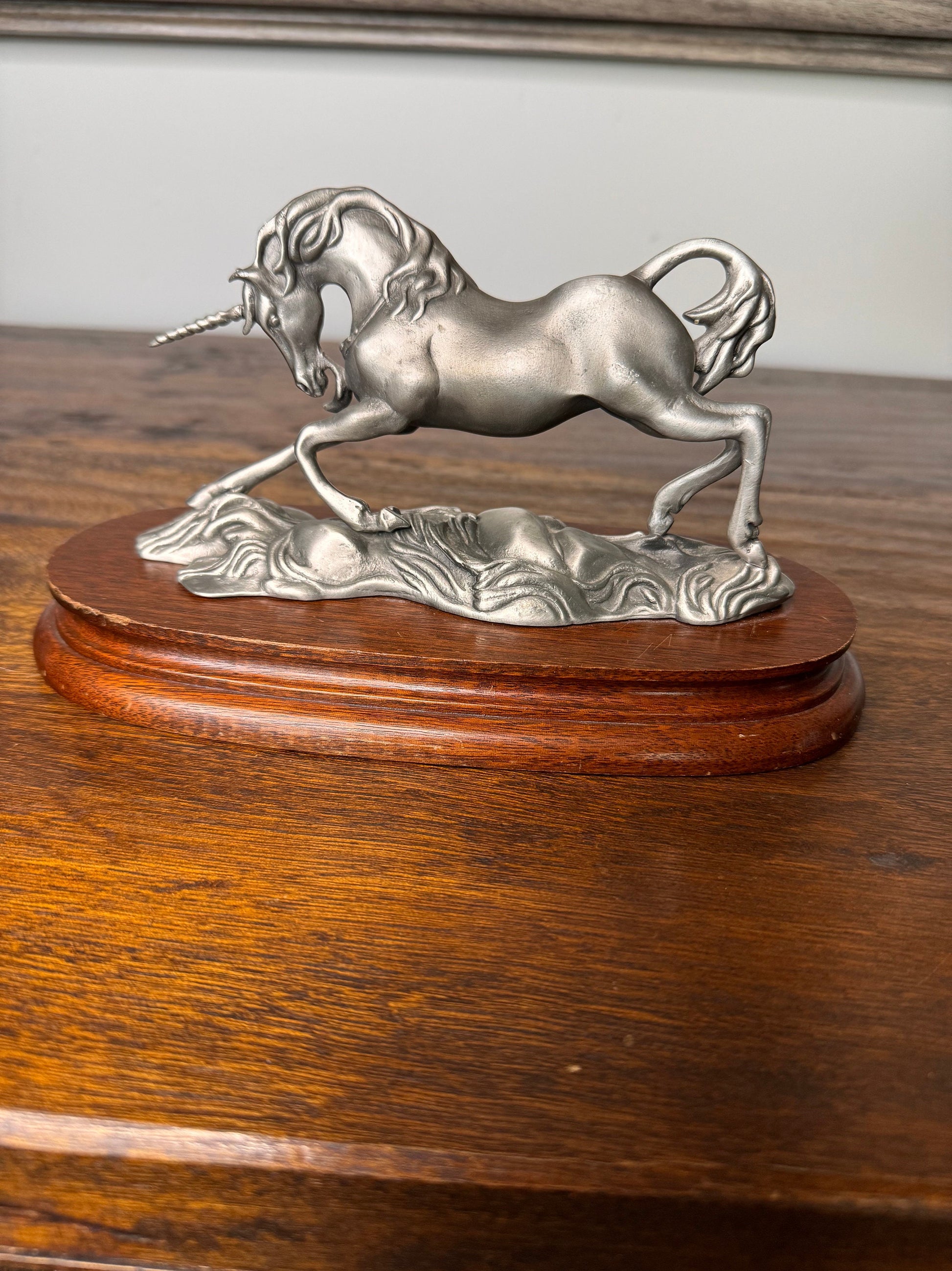 Vintage R Sylvan Pewter Unicorn