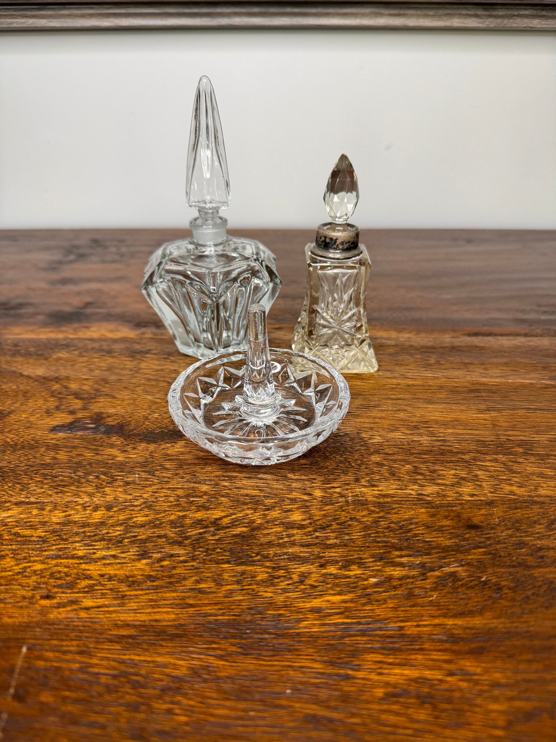 Vintage Perfume Decanters and Ring Holder