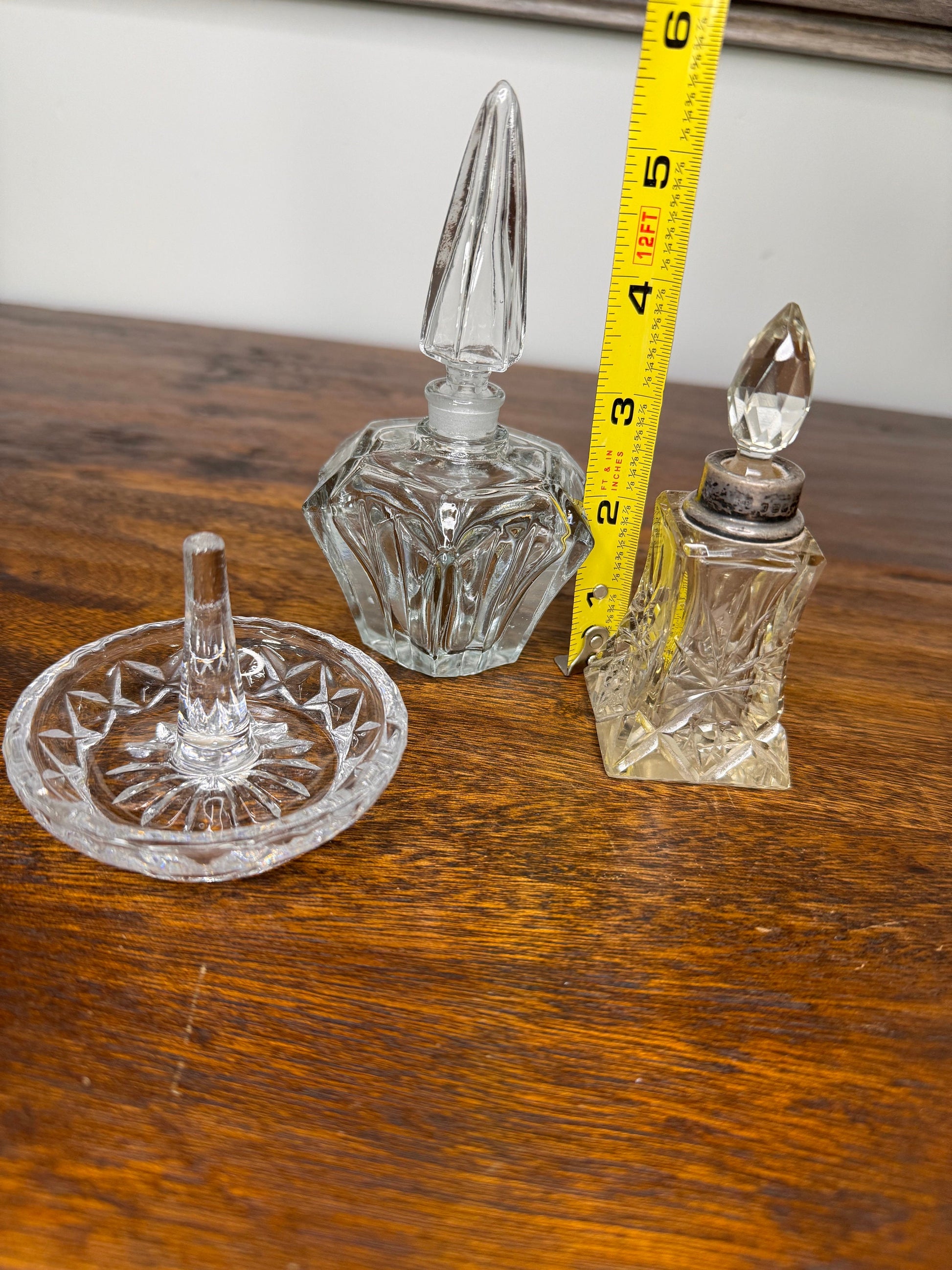 Vintage Perfume Decanters and Ring Holder
